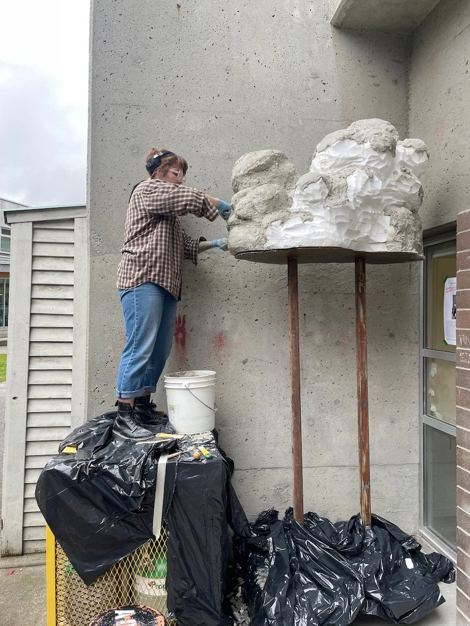 me concreting the foam substructure. 
