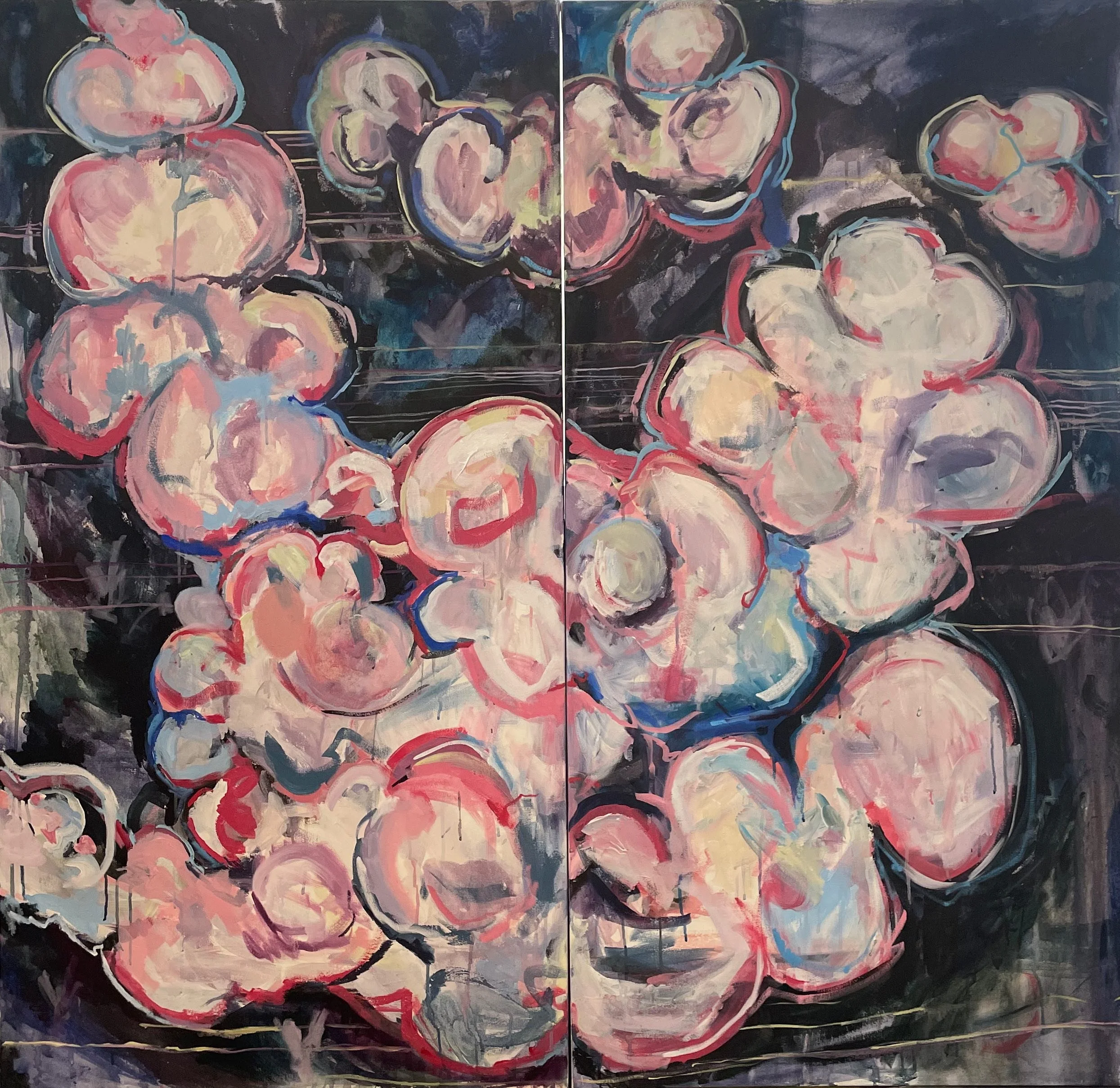 "Couds"
2024
Oil on Canvas
48" x 24" x 2 ( Diptych)

