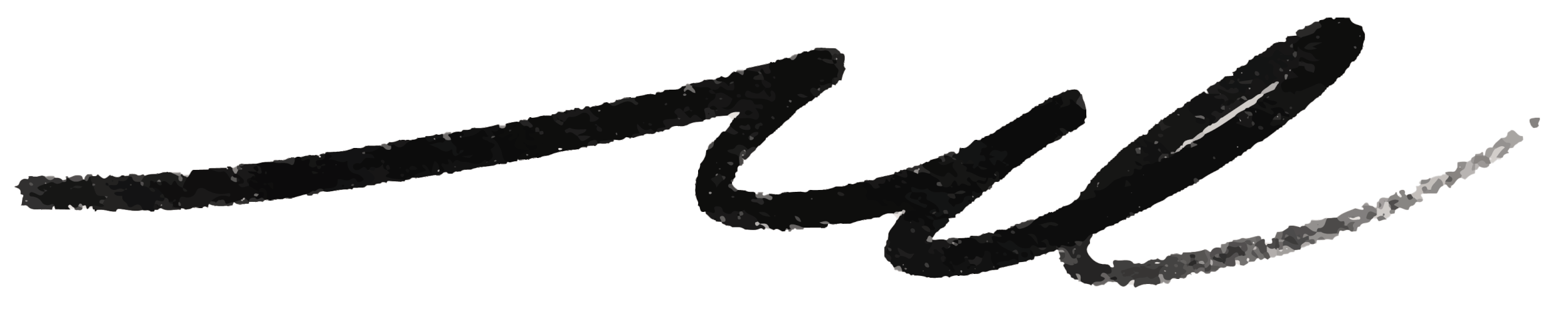 A stylized black signature or cursive writing.