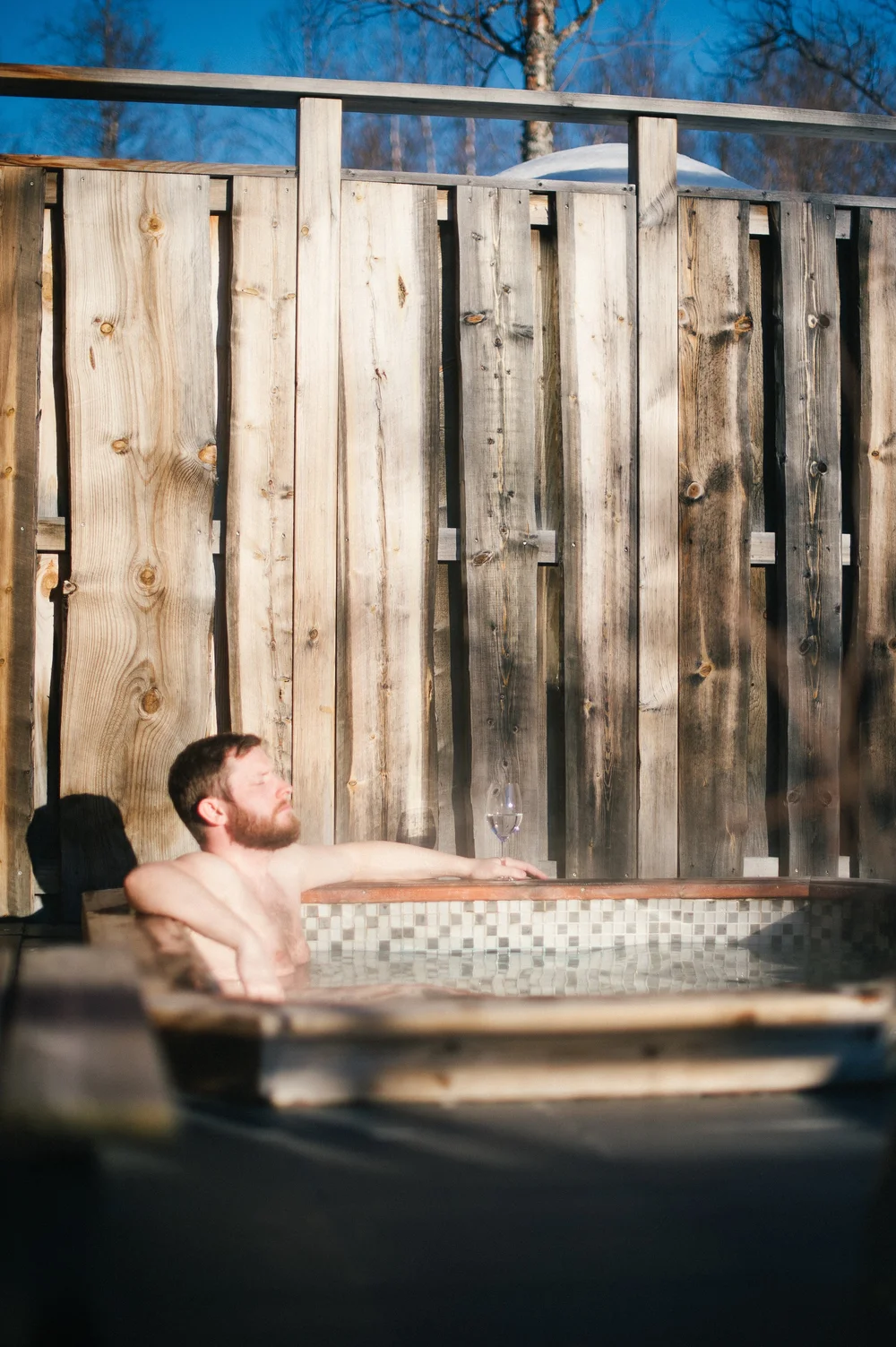 Spabad på altanen hos Fjällfrid i Bruksvallarna