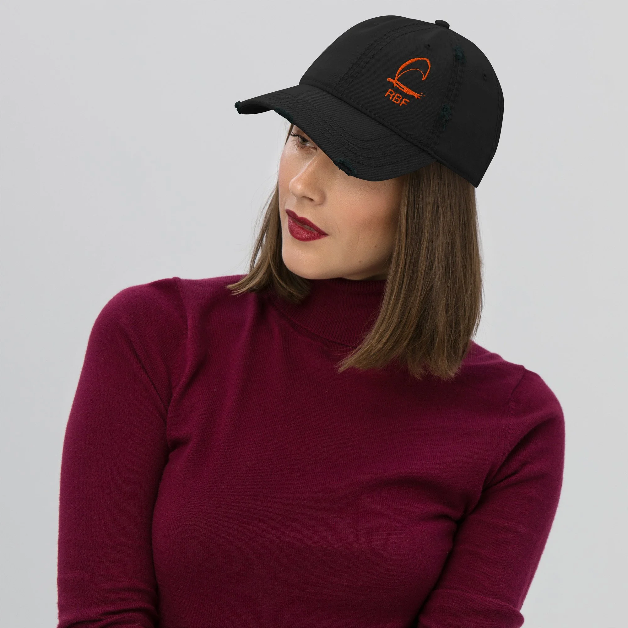 BOOMER Distressed Cap - Orange Logo