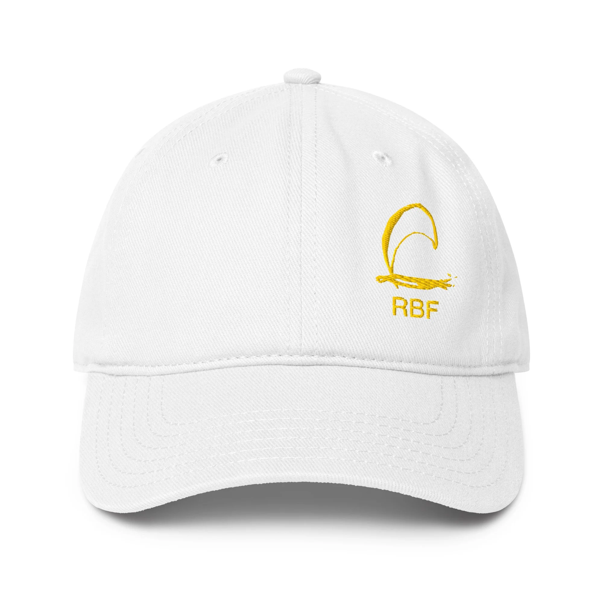 White Low-profile Cap - Yellow Logo