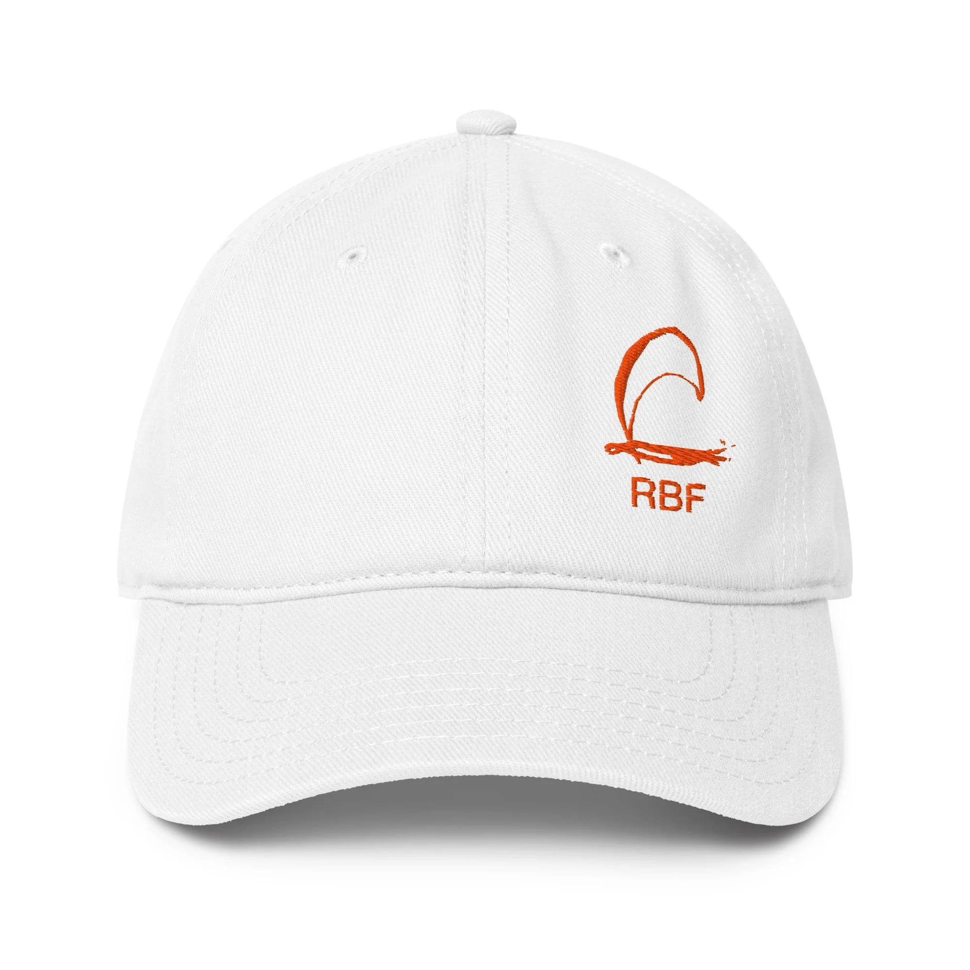 White Low-profile Cap - Orange Logo