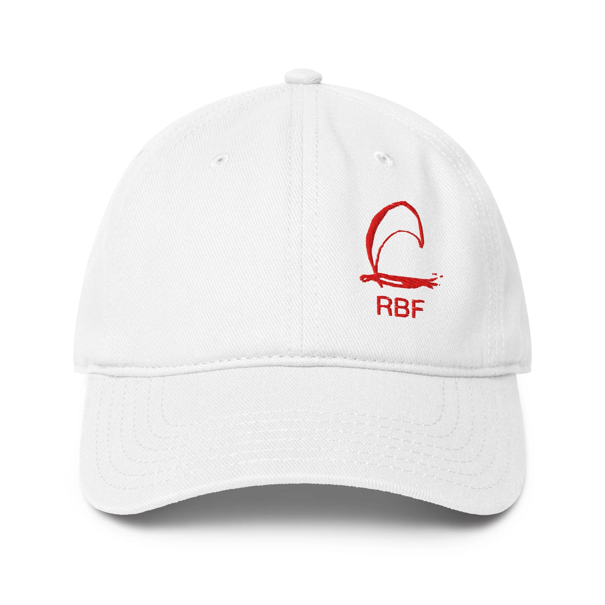 White Low-profile Cap - Red Logo