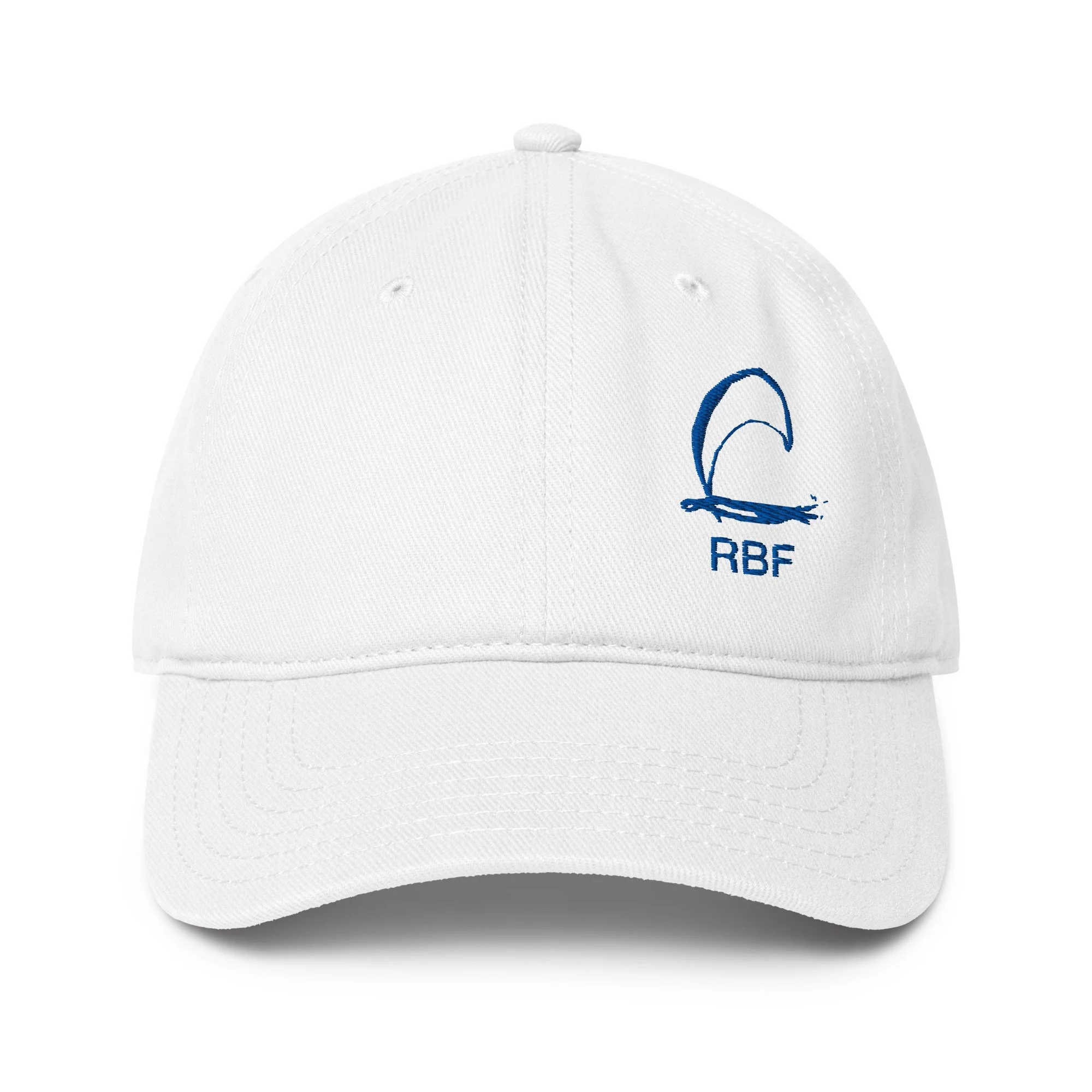White Low-profile Cap - Royal Blue Logo