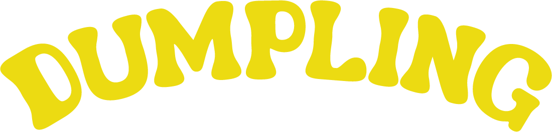 Text reading 'DUMPLING' in large, yellow, playful font.