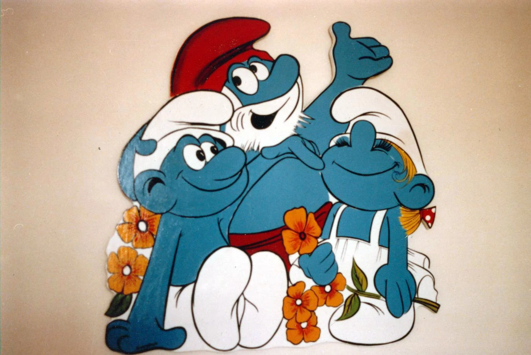 smurfs mdo plywood cutout painted with one shot enamel