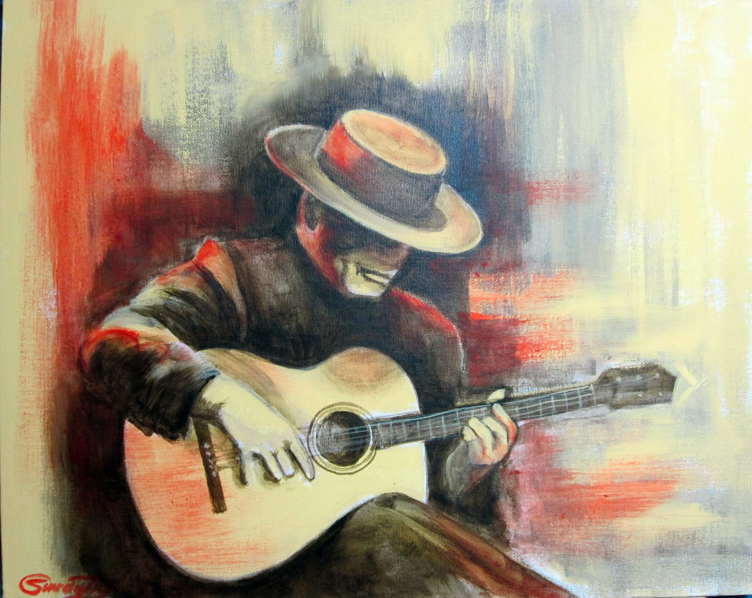 16 x 20 acrylic on canvas panel
- flamenco guitarist 