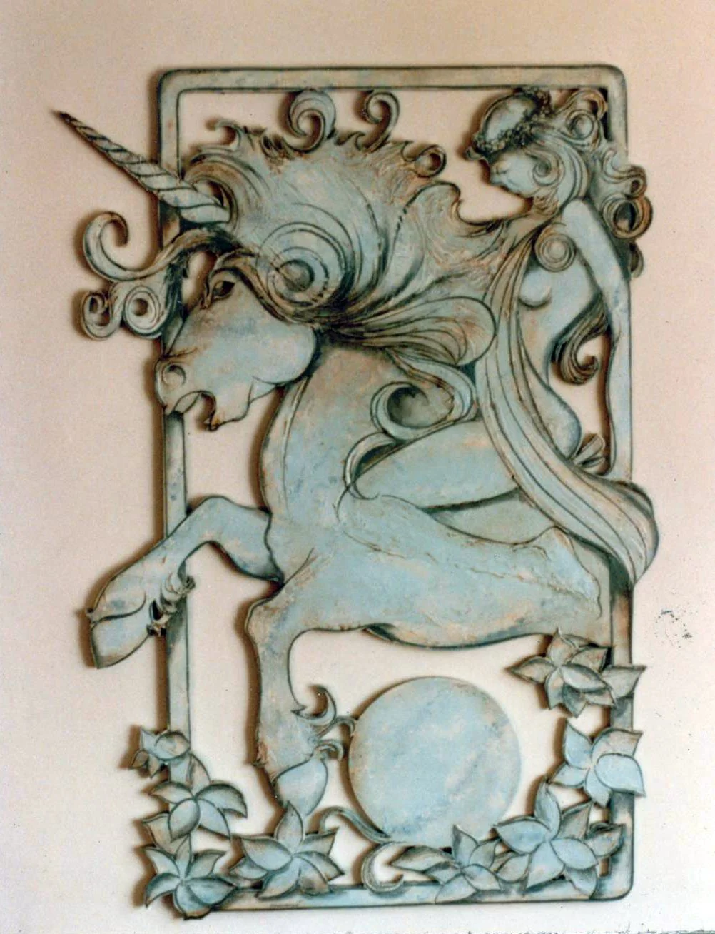 MDO plywood cutout of a girl on a unicorn