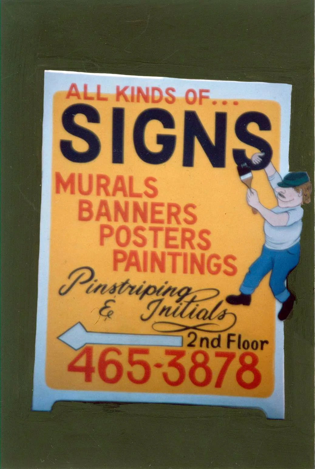 mdo plywood a-frame sign lettered with one shot enamel