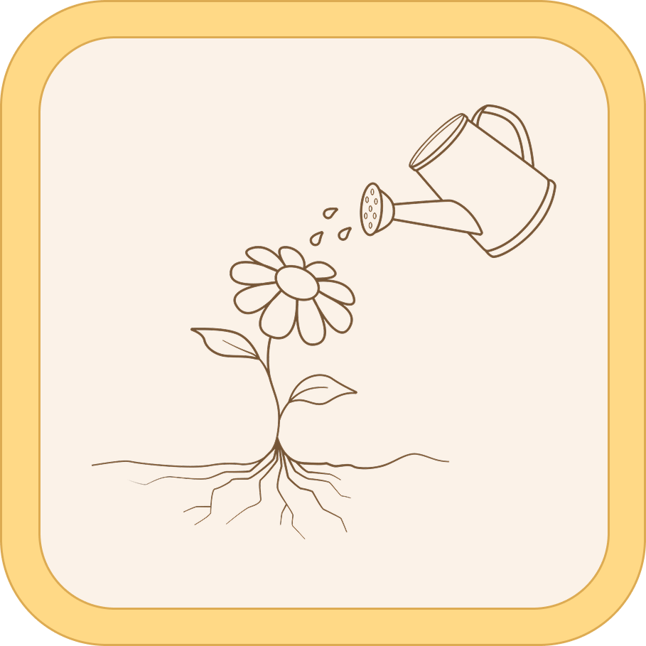 Watering can watering a flower icon