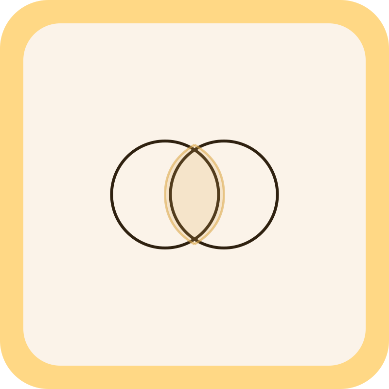 two rings overlapping to represent one's relationships