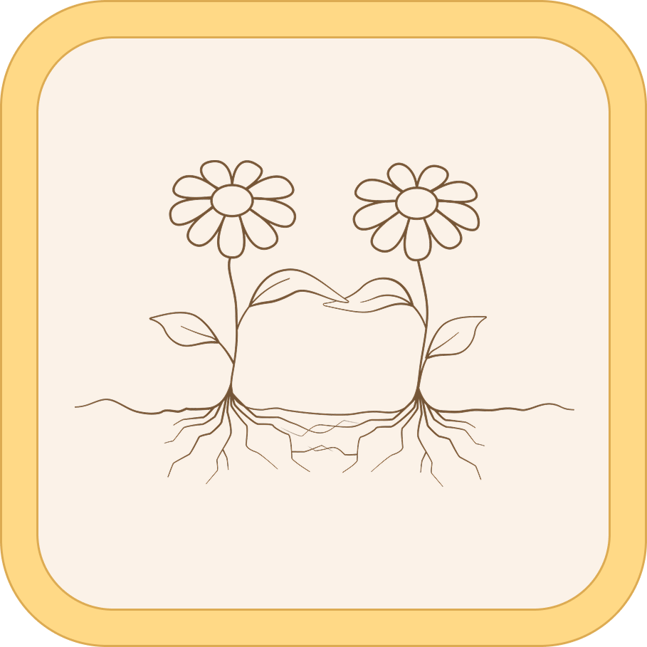 Two flowers hand in hand icon