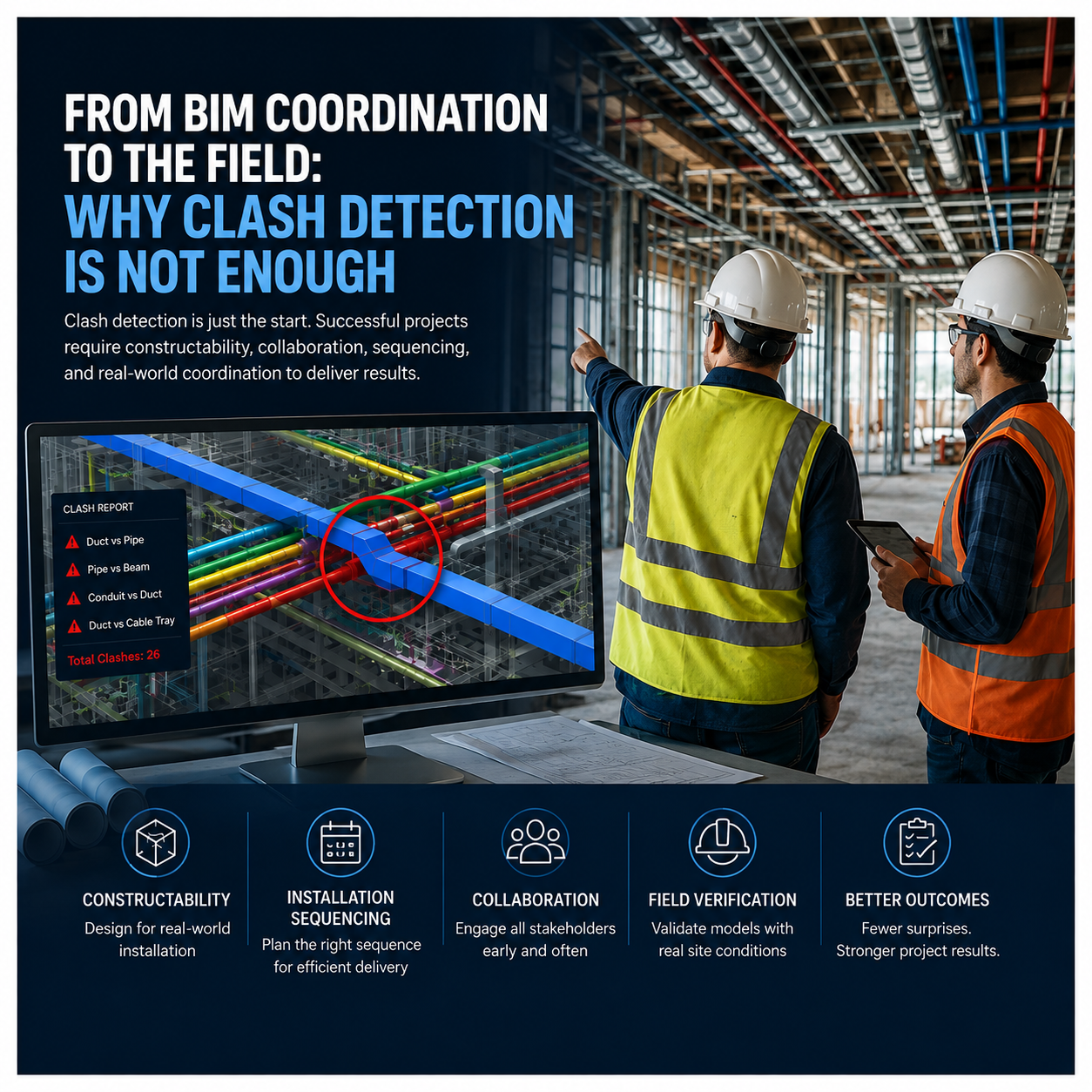 From BIM Coordination to the Field: Why Clash Detection Is Not Enough