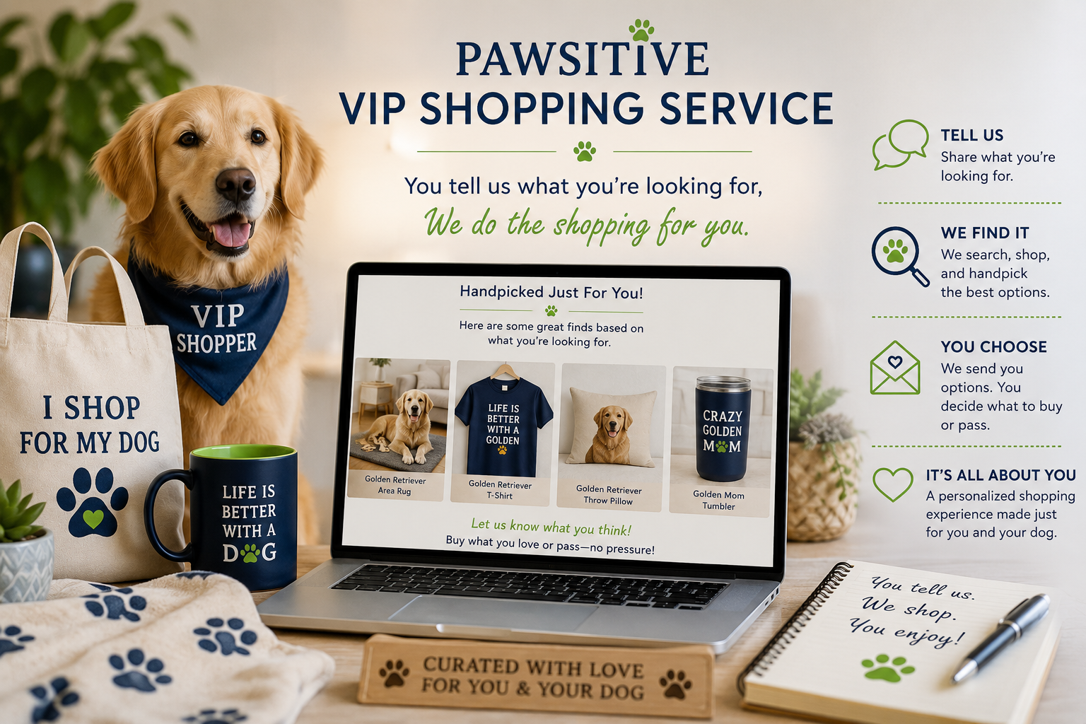 Pawsitive VIP Shopping Service — Free With Purchase!