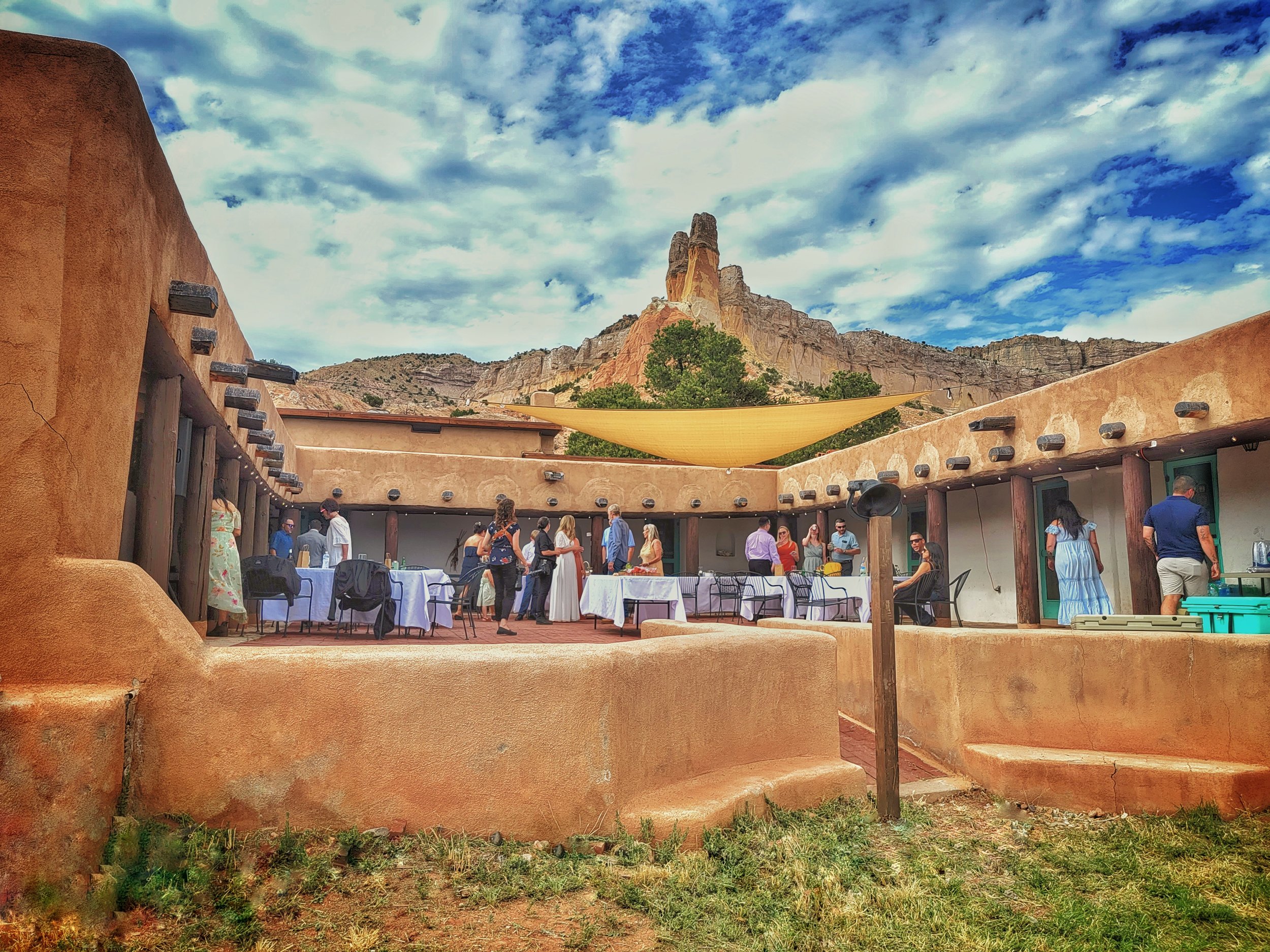 The classic hacienda style of Casa del Sol provides us with a beautiful outdoor courtyard where we can gather round the campfire and enjoy the stars at night, and take in the views during the day.