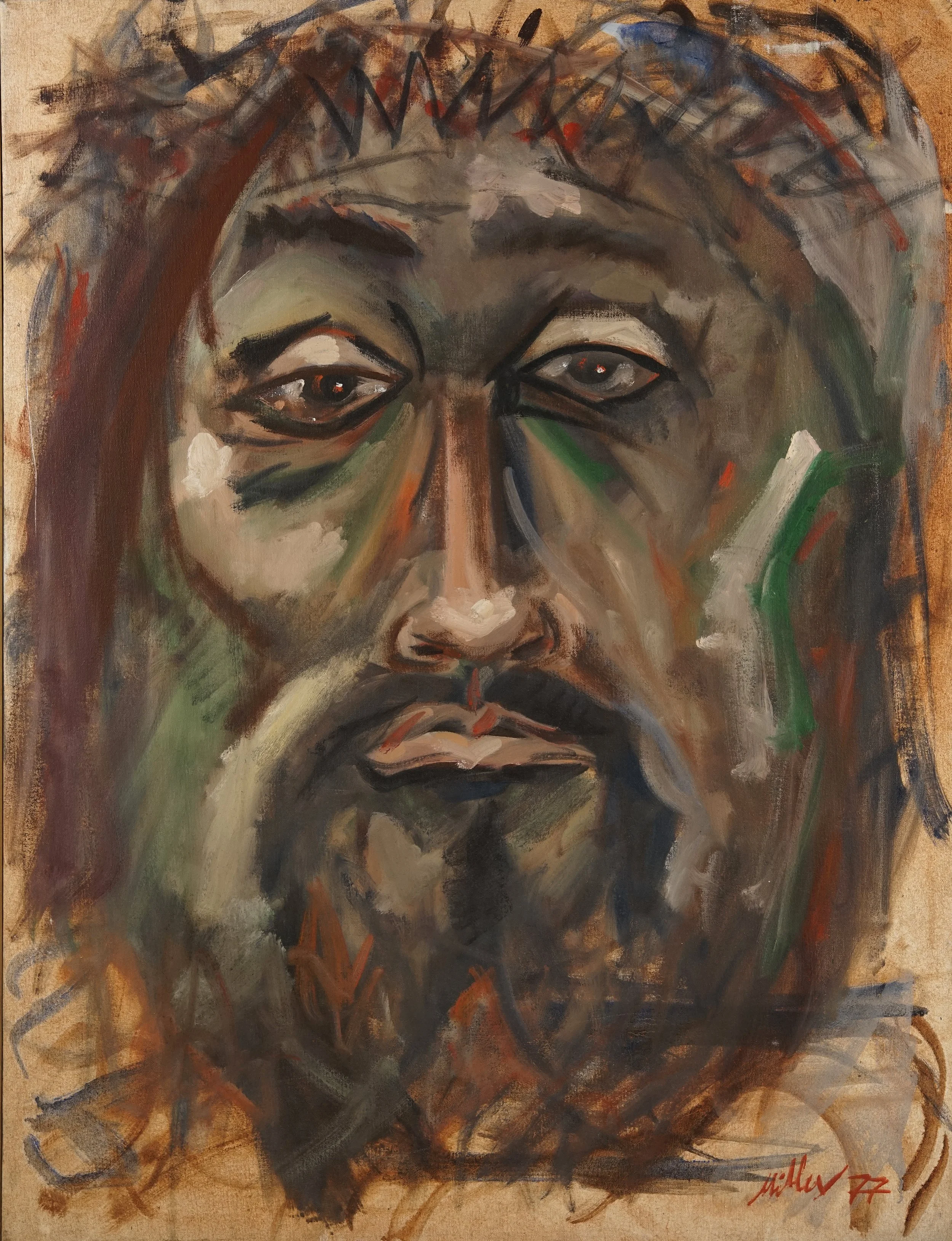 Jesus Christ, 45" x 34", Oil on canvas, 1977