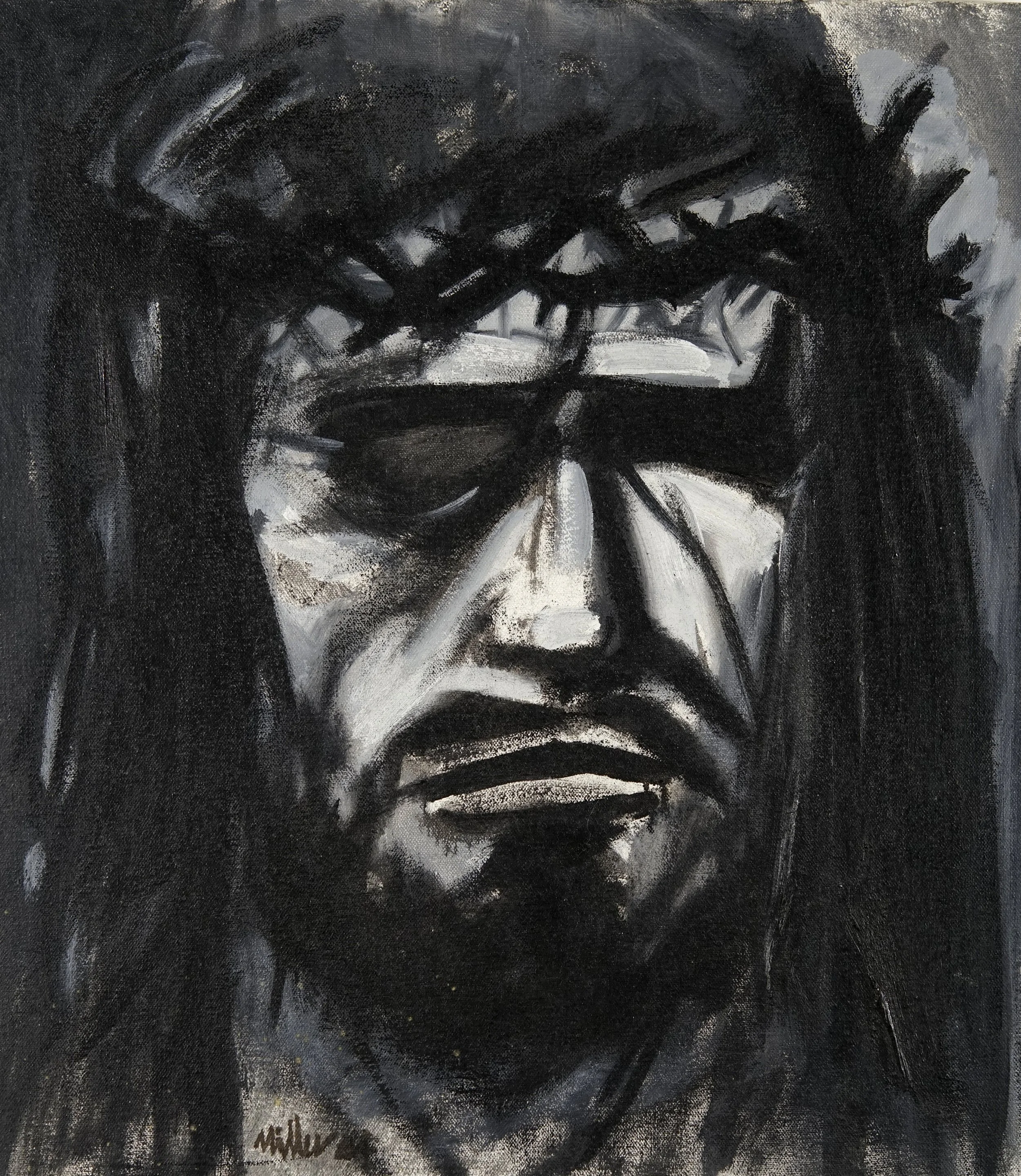 Jesus Christ, 18" x 20", Oil on canvas, 1984