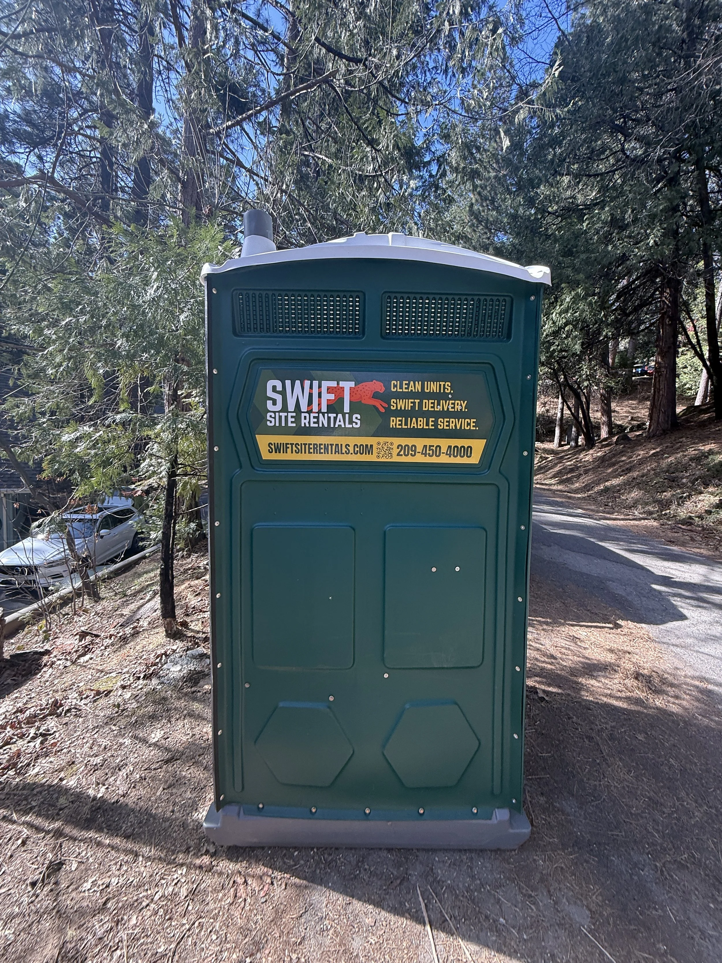 SWIFT Site Rentals porta potty unit in Twain Harte Sonora California
