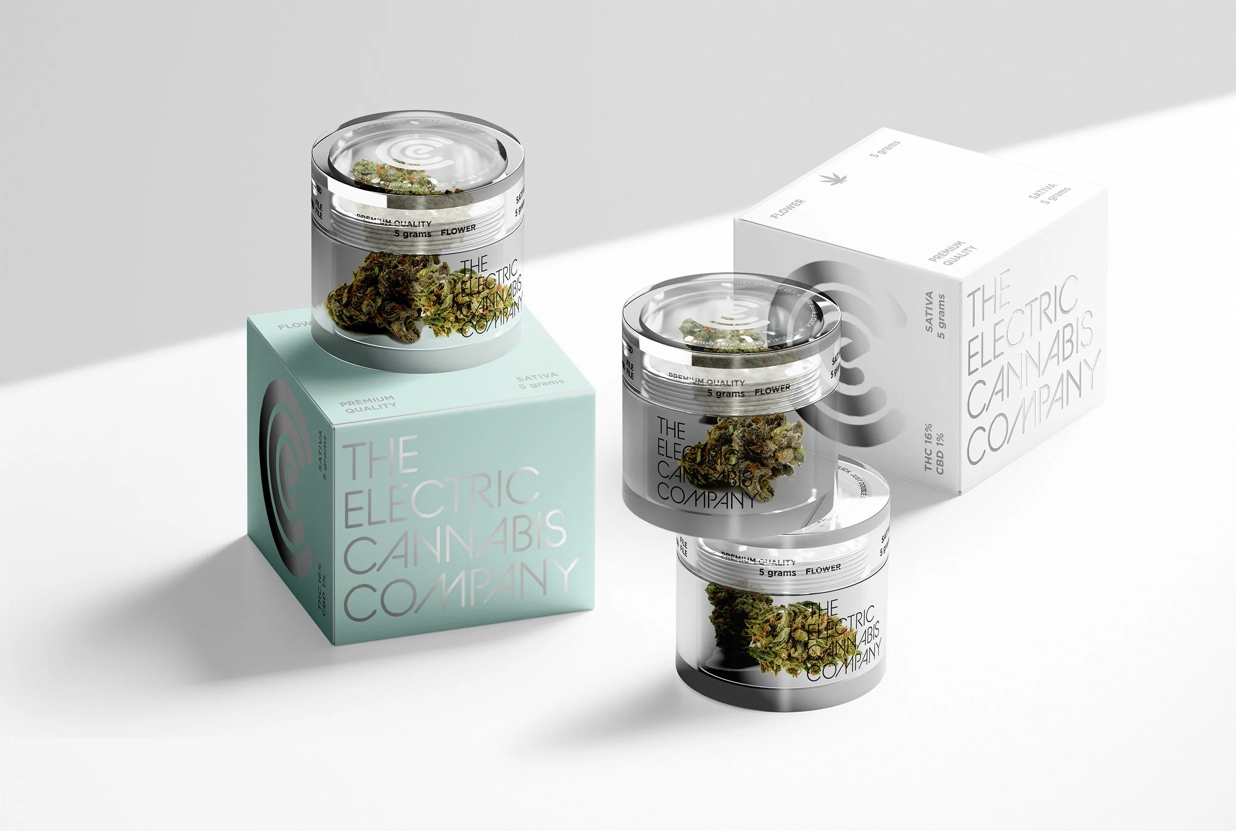 The Electric Cannabis Company, logo and packaging