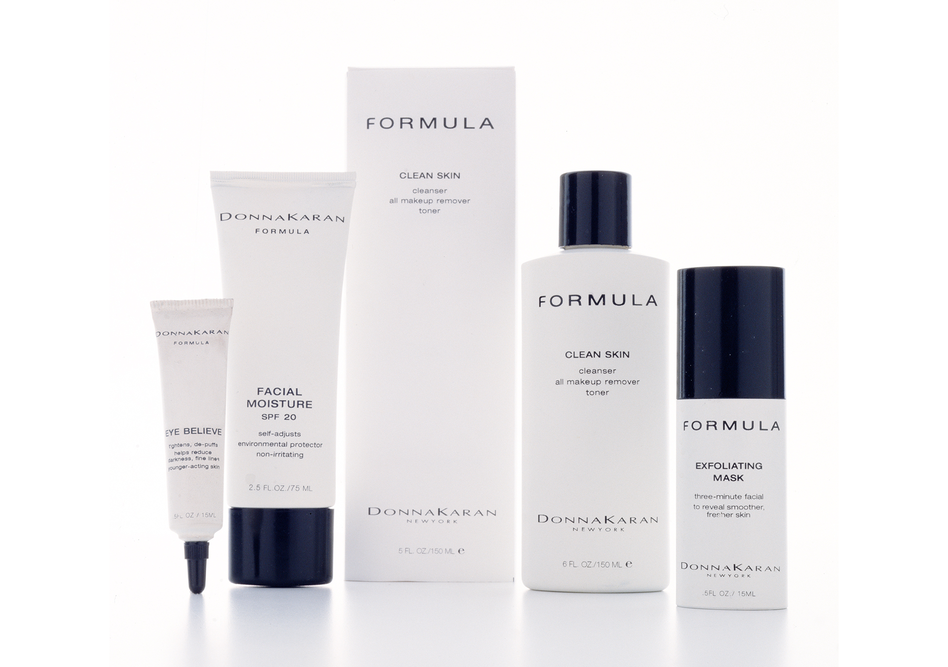 Donna Karan, Formula Skincare, logo and packaging