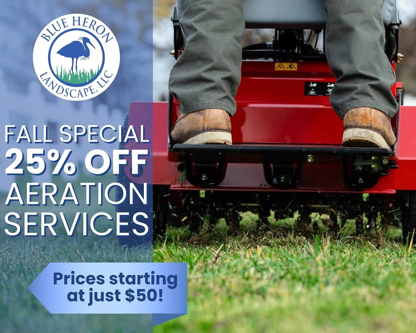 Prepare your lawn for long-term health with 25% OFF fall aeration! Aeration reduces soil compaction, improves nutrient absorption, and encourages stronger root growth for a greener, healthier spring. Offer ends December 1st, so call today to save!🍂?