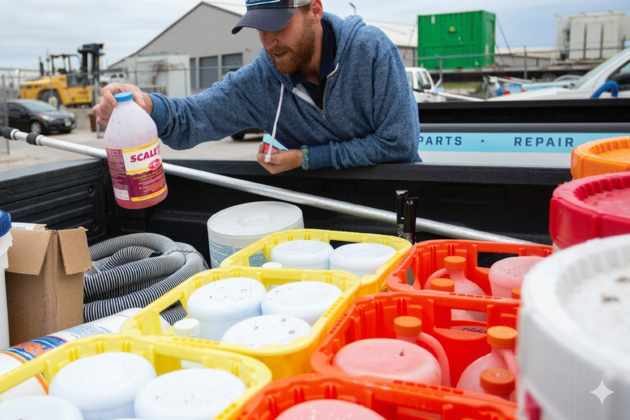 A cardboard box labeled 'MealPro' sitting outside a front door on the porch.