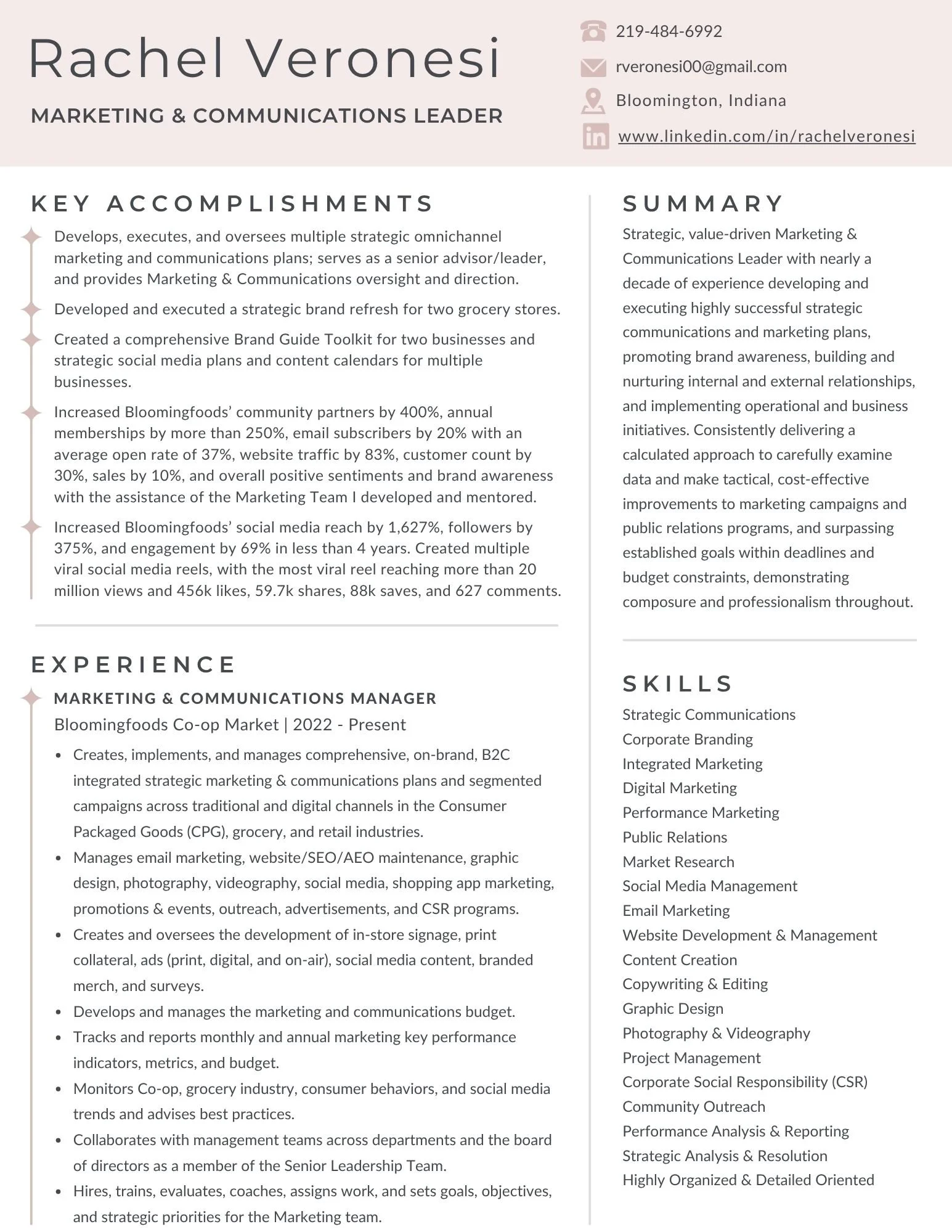 Resume Page 1 of 2