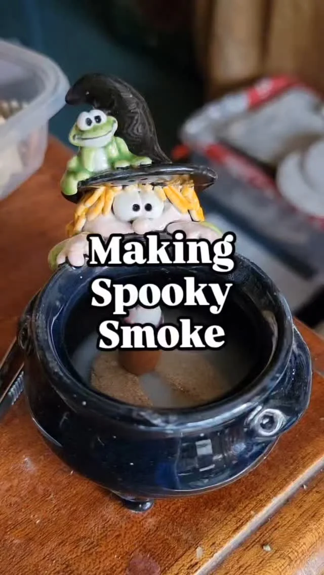 Morning folks
I'm getting the last few witches ready for the pottery shop drop. Details coming soon about that.
I had a brainwave thought a couple of days ago about incense cones, in particular the backflow cones. I wanted the smoke to come creepin