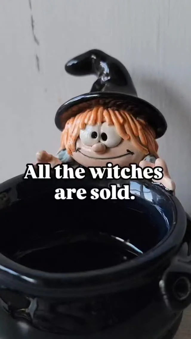 Morning folks
Wow, wow, wow. All my pottery witches and cauldrons have now sold. Thank you all so much!
I was busy wrapping and sorting the orders from Sunday's shop drop yesterday. Even remembered to film a few of my favourites for this reel π€£