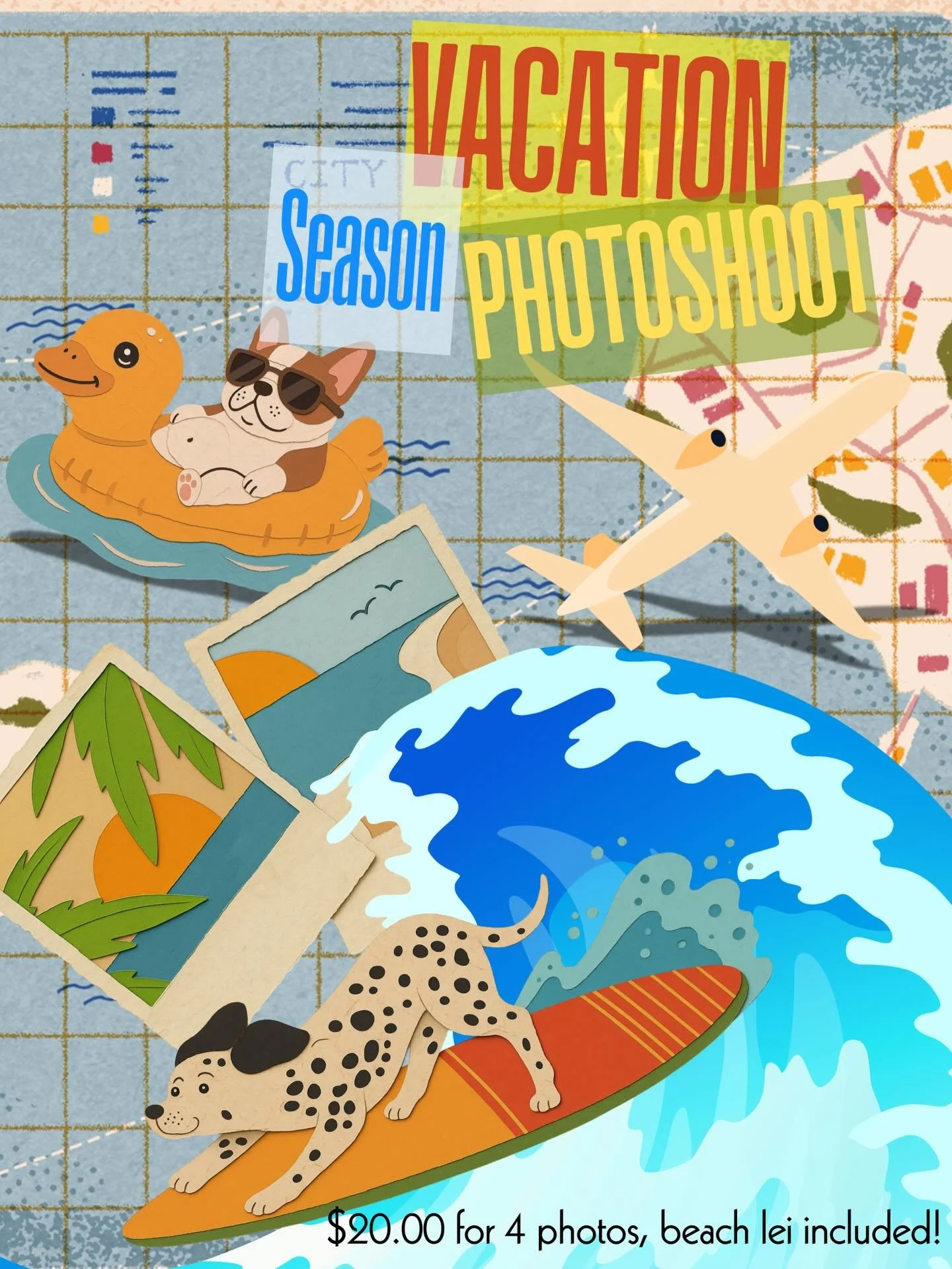 🏝️Get those vacation vibes going with our newest Seasonal Photoshoot! Warm weather means beachy vibes all around- the dogs are feeling tropical!🏝️ 

4 photos with a lei to take home, now with printing options!✨

#doggiedaycare #dogs #smallbuisness 