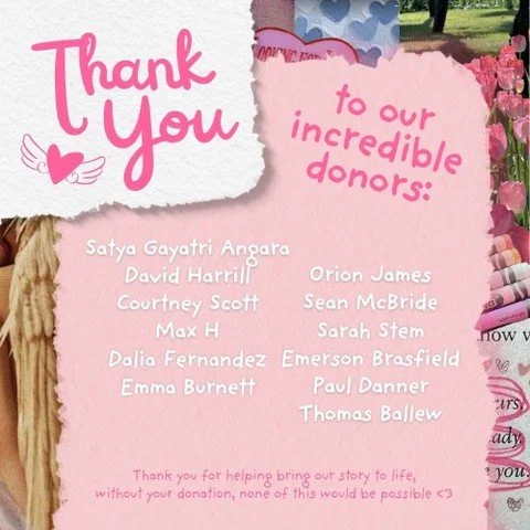 THANK YOU to our amazing donors who helped bring 'Cupid' to life! We had such a blast filming, and I can't wait to share more with you soon!
.
#shoutout #thankyou #donors #donation #gofundme