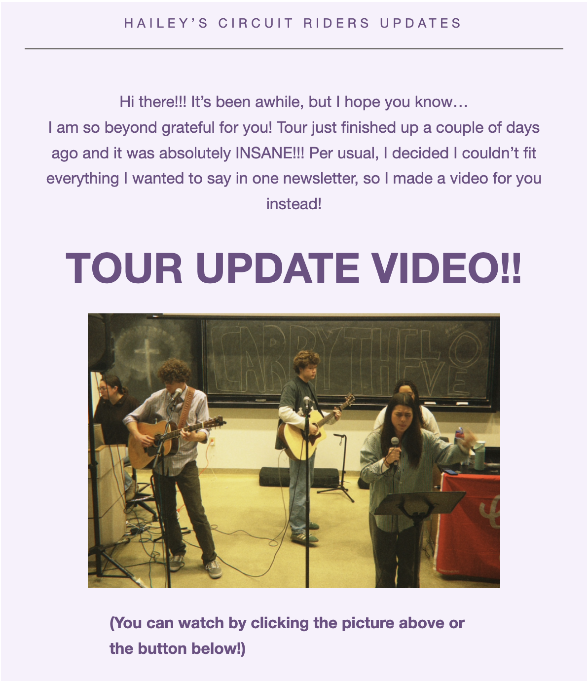 Tour is over!! Here’s what God did!