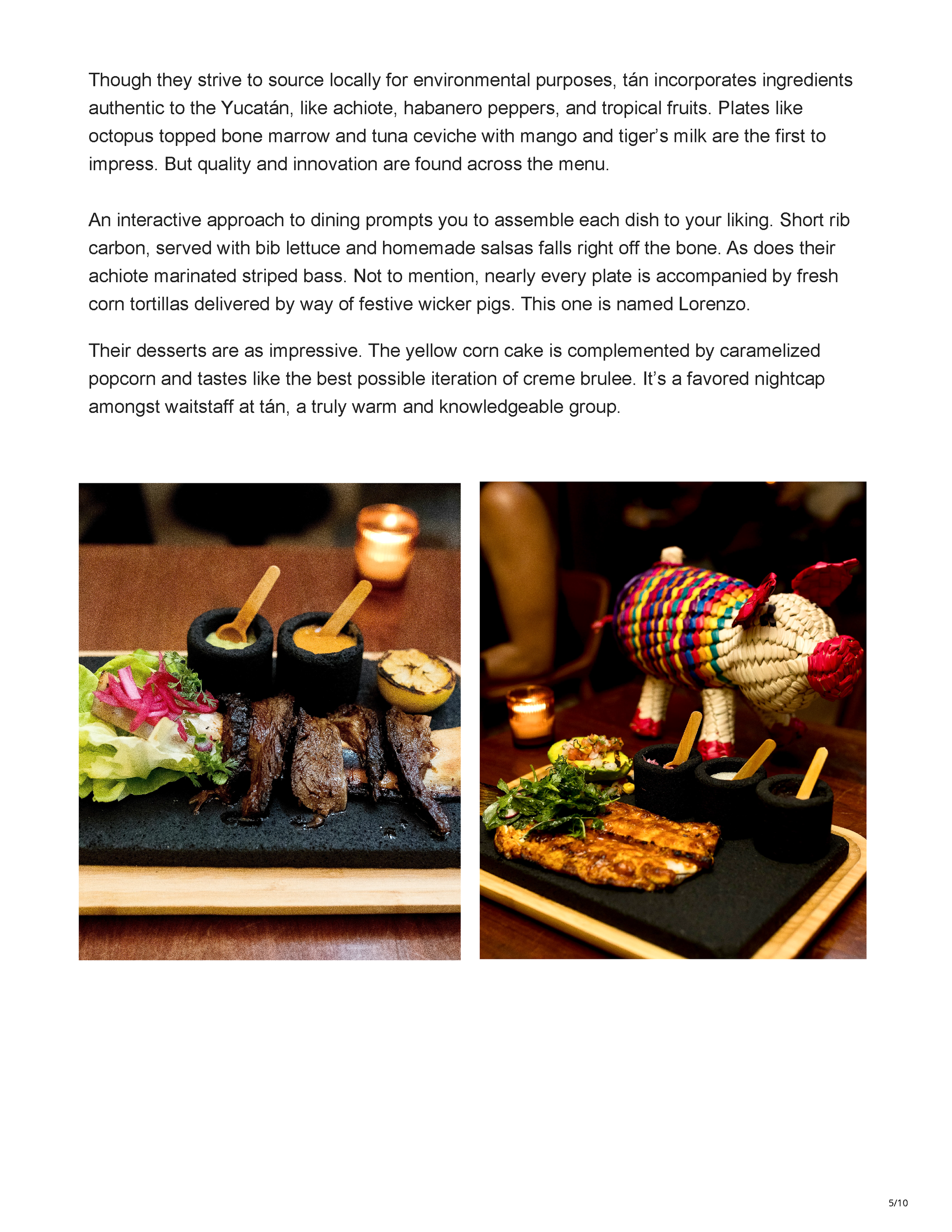 Spaced Magazine article page featuring “Tán New York,” a Yucatán-inspired restaurant in Midtown Manhattan designed by Peter Bowden, page 3.