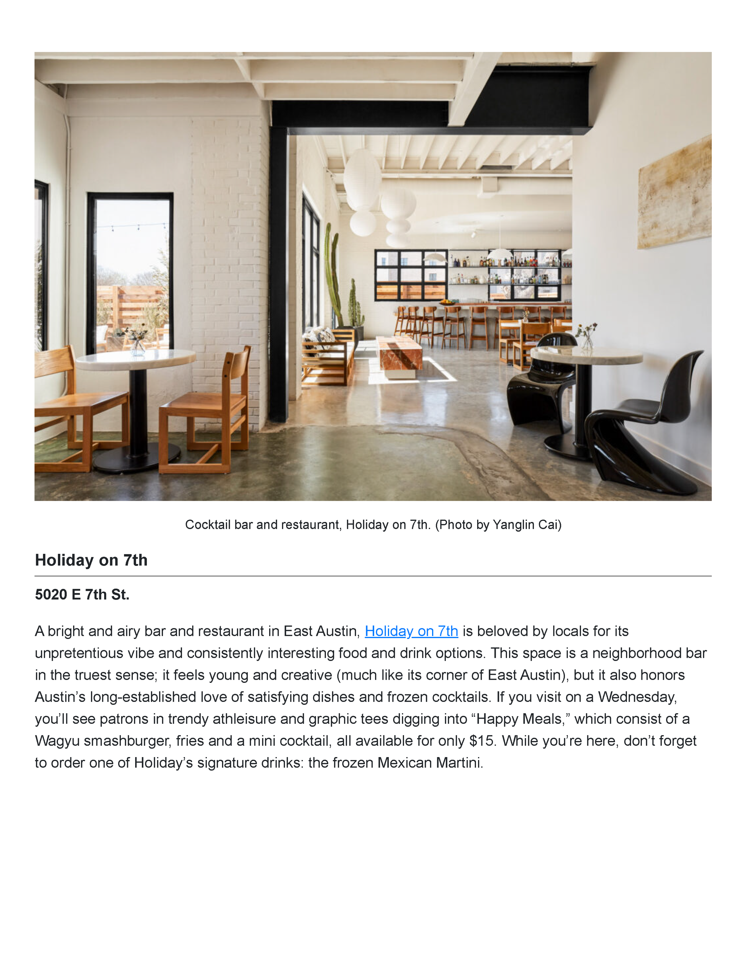Tribeza’s Powder Room feature crediting PETERMAX founder and creative director Peter Maxwell Bowden with the Austin cocktail lounge’s interior design, Page 10.