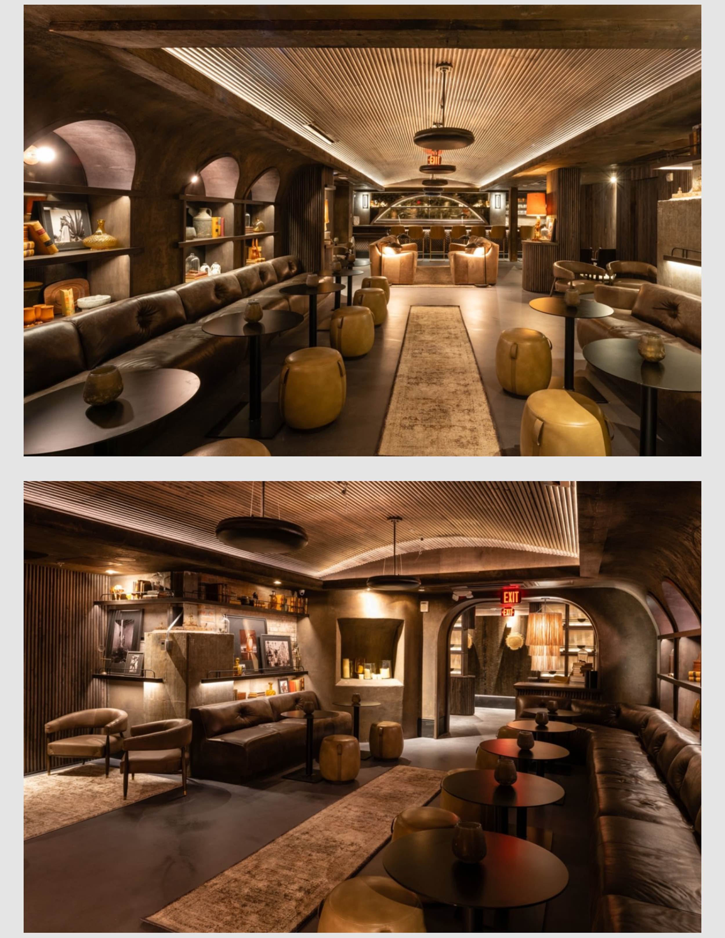 Hospitality Snapshots project page featuring dLeña, a modern Mexican restaurant in Washington, DC, with a photograph of its warm wood-paneled interior and circular bar, page 2.