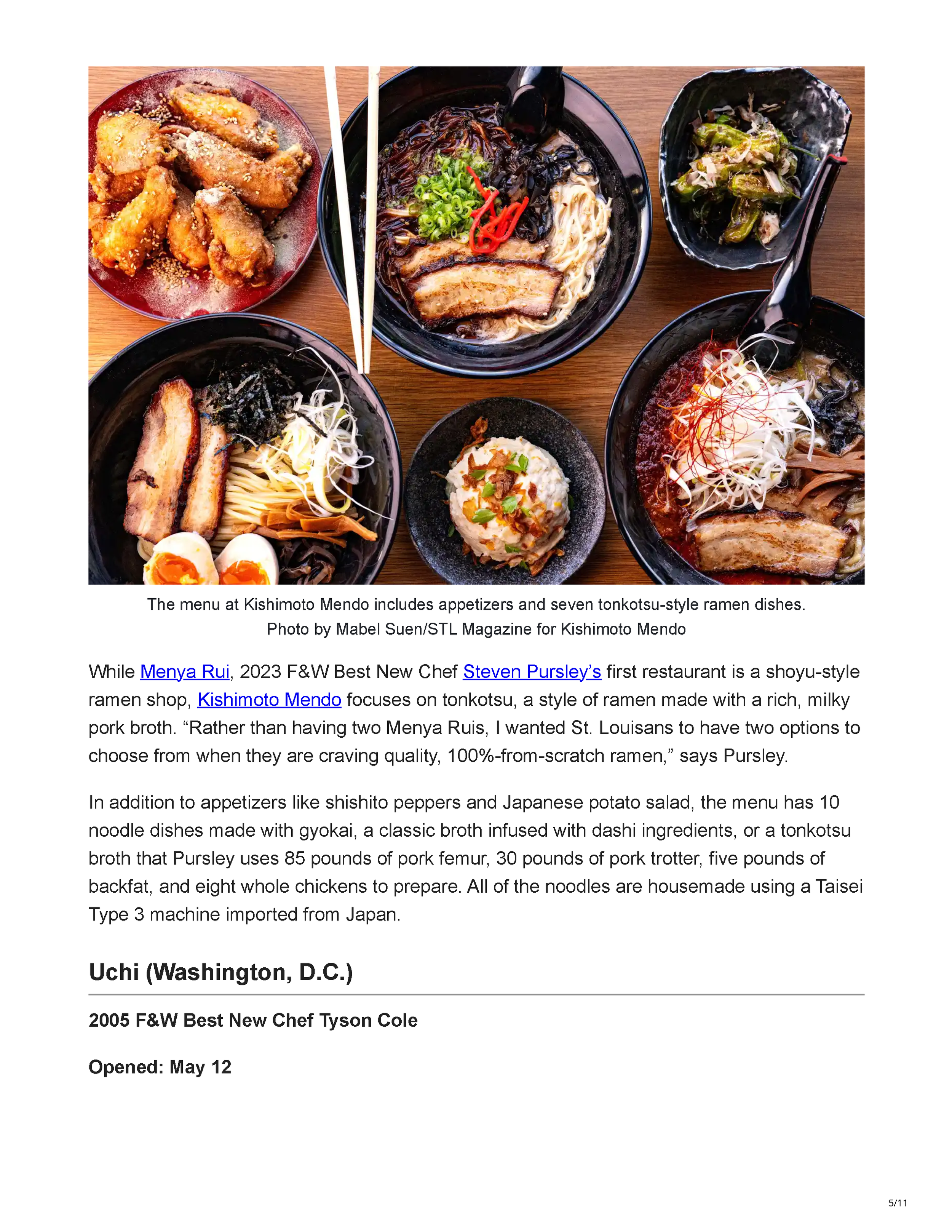 Food & Wine’s June 12, 2026 feature, The 11 Most Anticipated Restaurant Openings of Summer 2026, From F&W Best New Chefs, by Amelia Schwartz, page 5