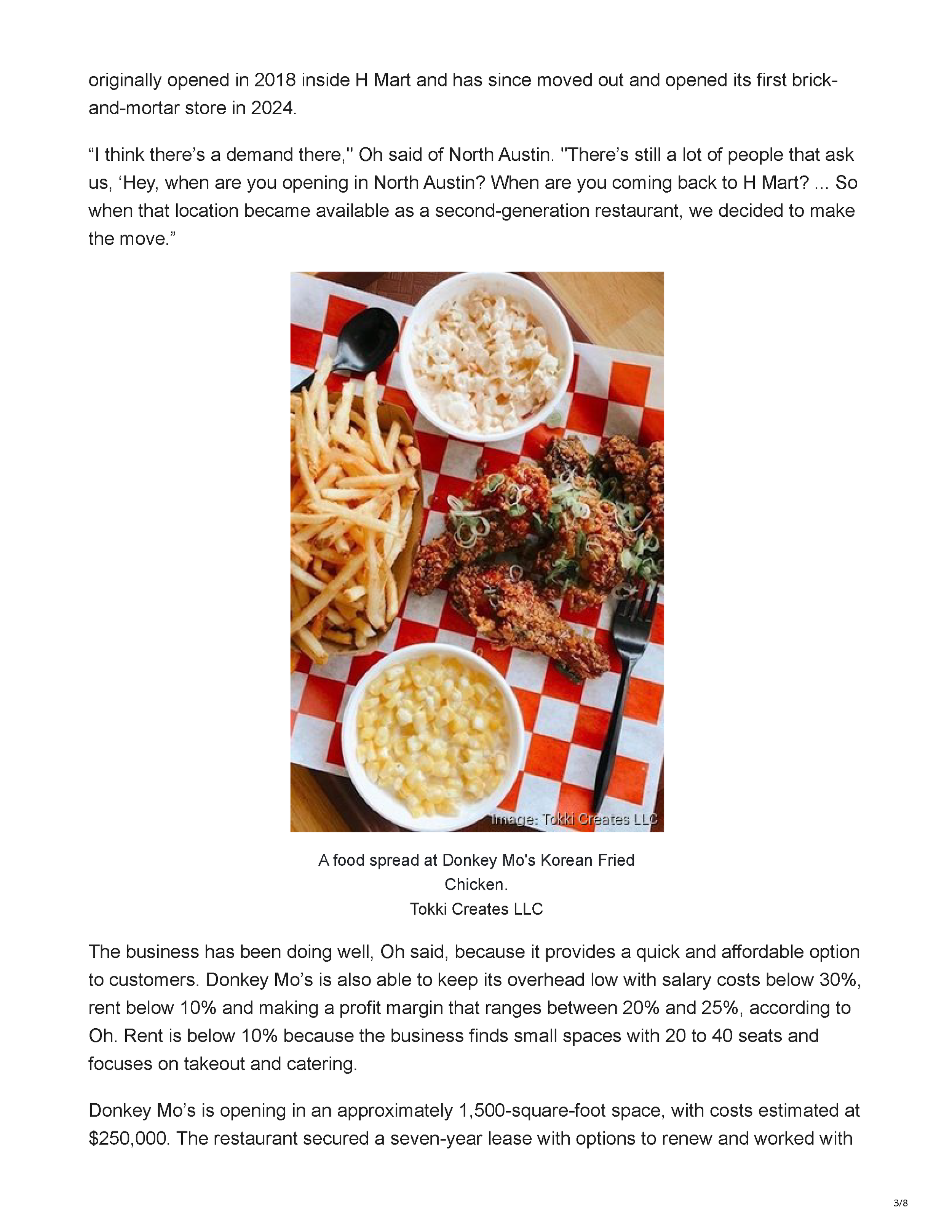 Austin Business Journal article introducing Austin Sports Club, a Kevin Durant-backed downtown Austin restaurant and social club planned for 215 Brazos Street, page 3.