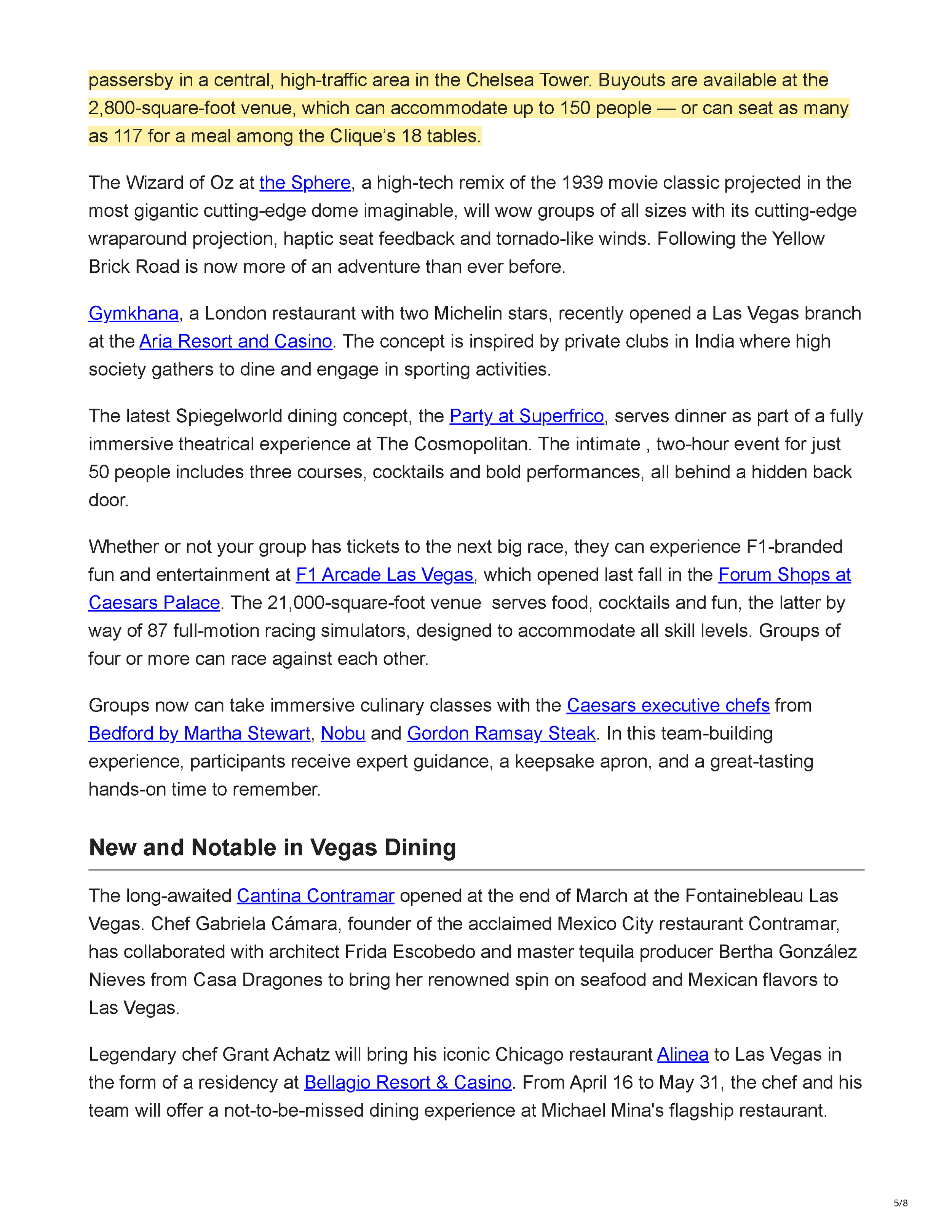Northstar Meetings Group’s “Guide to Meeting & Event Planning in Las Vegas,” introducing Clique Bar & Lounge and crediting Peter Max Bowden with its remodeled design, page 5.