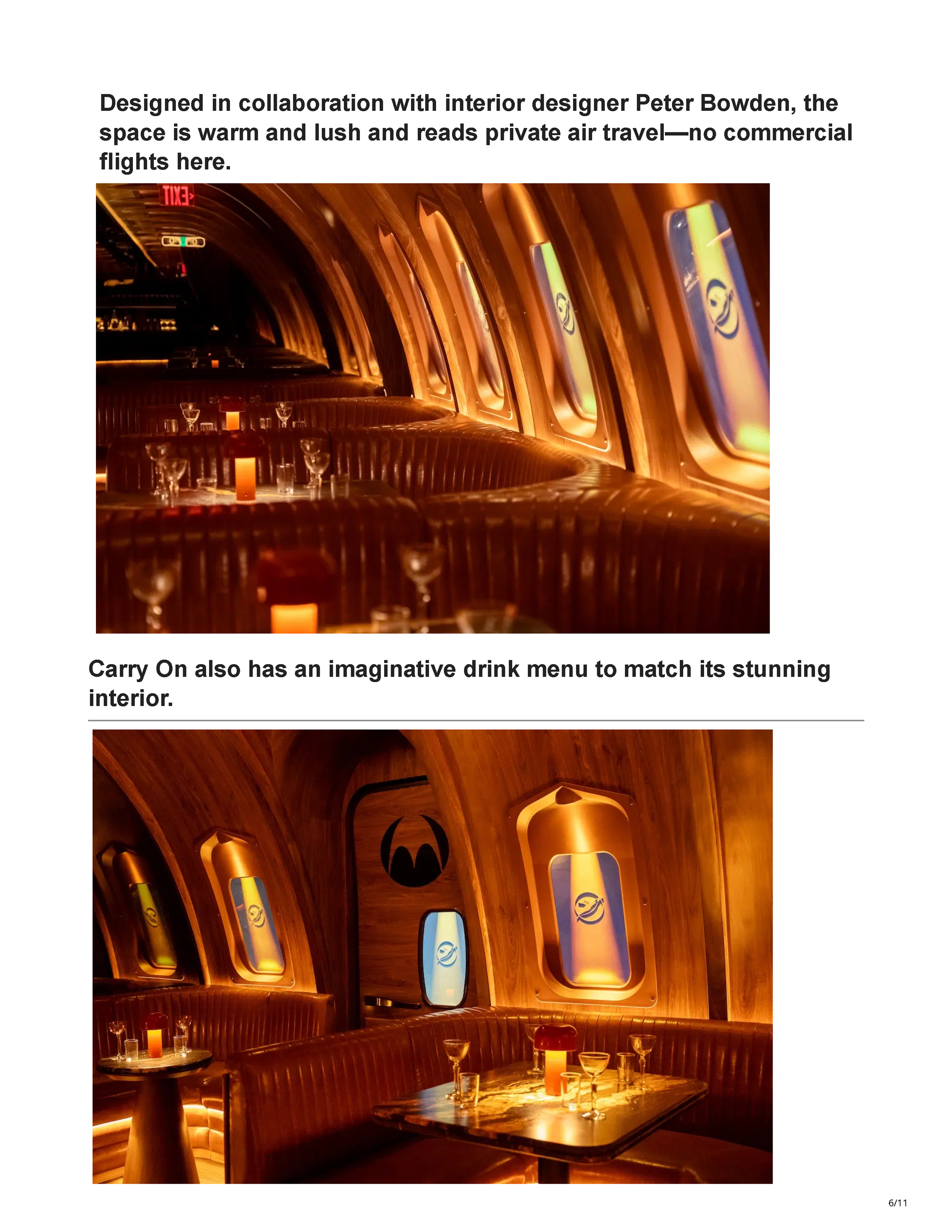 My Modern Met article featuring Carry On in Downtown Phoenix, an immersive cocktail experience designed in collaboration with Peter Bowden of PETERMAX Co., page 6.
