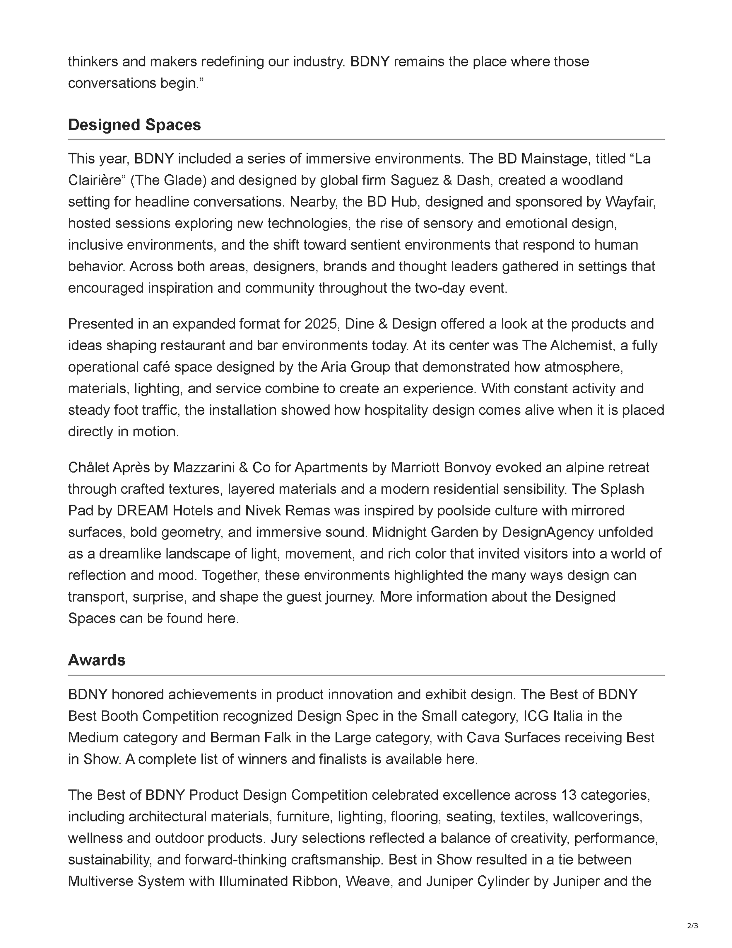 Hotel Management article page reporting that Carry On Airlines by PETERMAX Co. received the Judges’ So Cool Award at the 2025 Gold Key Awards celebration, page 2.