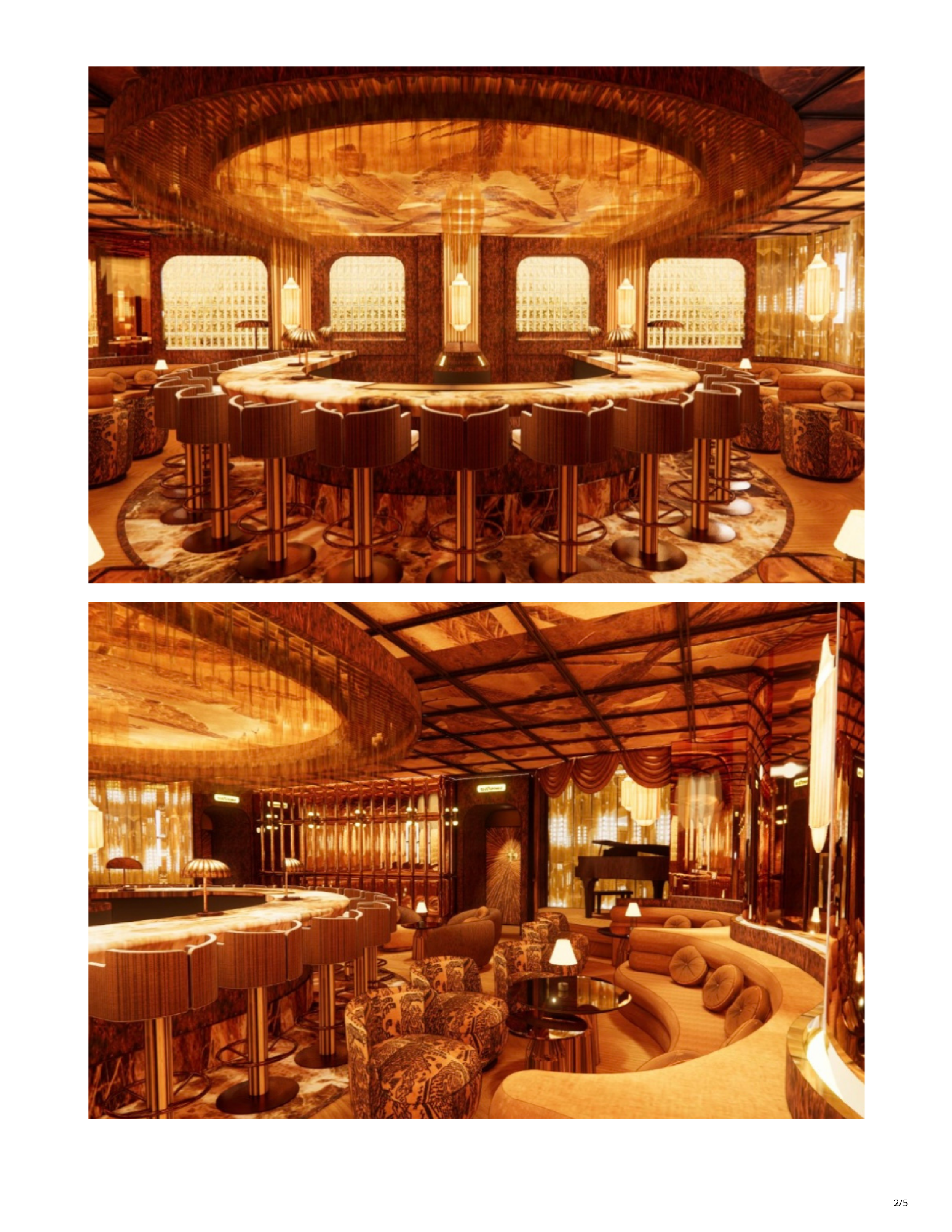 Fabulous Arizona article page featuring Cleaverman and Filthy Martini Bar, adjoining steakhouse and cocktail lounge concepts in Downtown Phoenix designed by Peter Bowden, page 2.