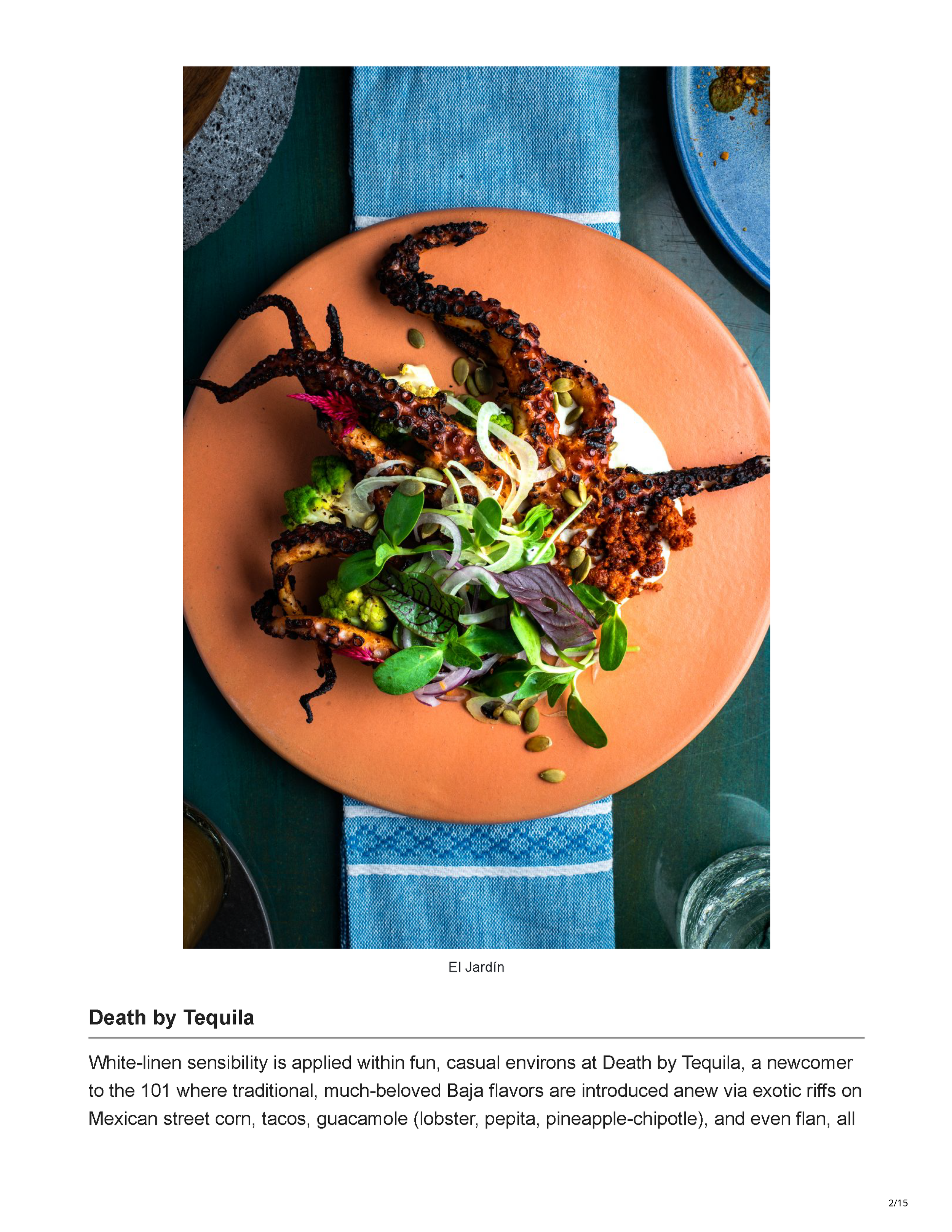 Ranch & Coast’s “Best Restaurants 2019,” featuring Javier’s La Jolla and its sculptural rope ceiling installation over the main bar, page 2