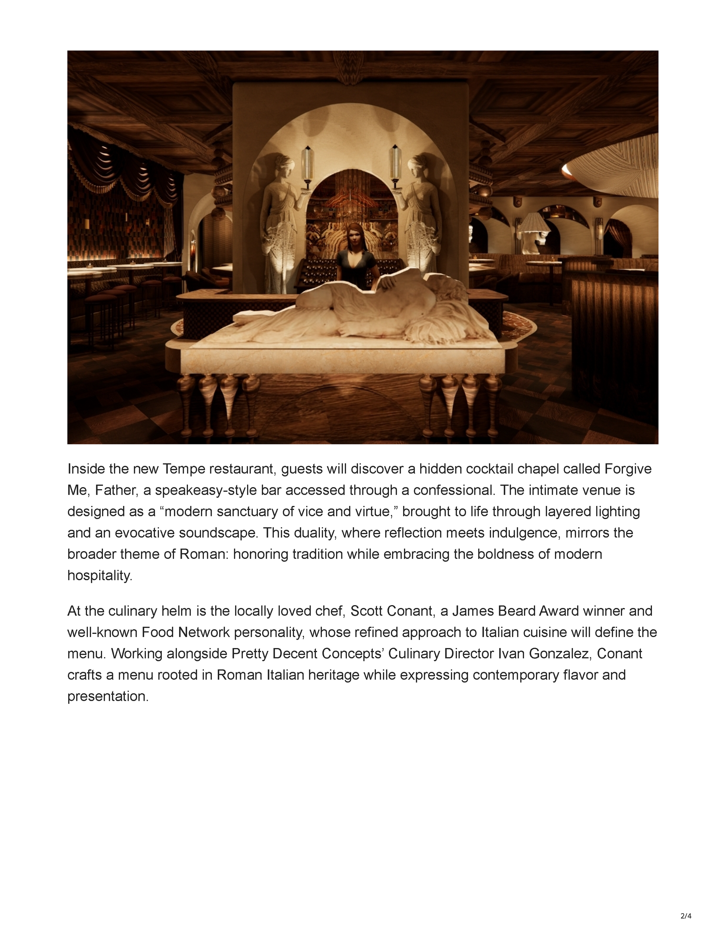 Page 2 of the Fabulous Arizona article announcing Roman God of Fire and Forgive Me, Father in Tempe.