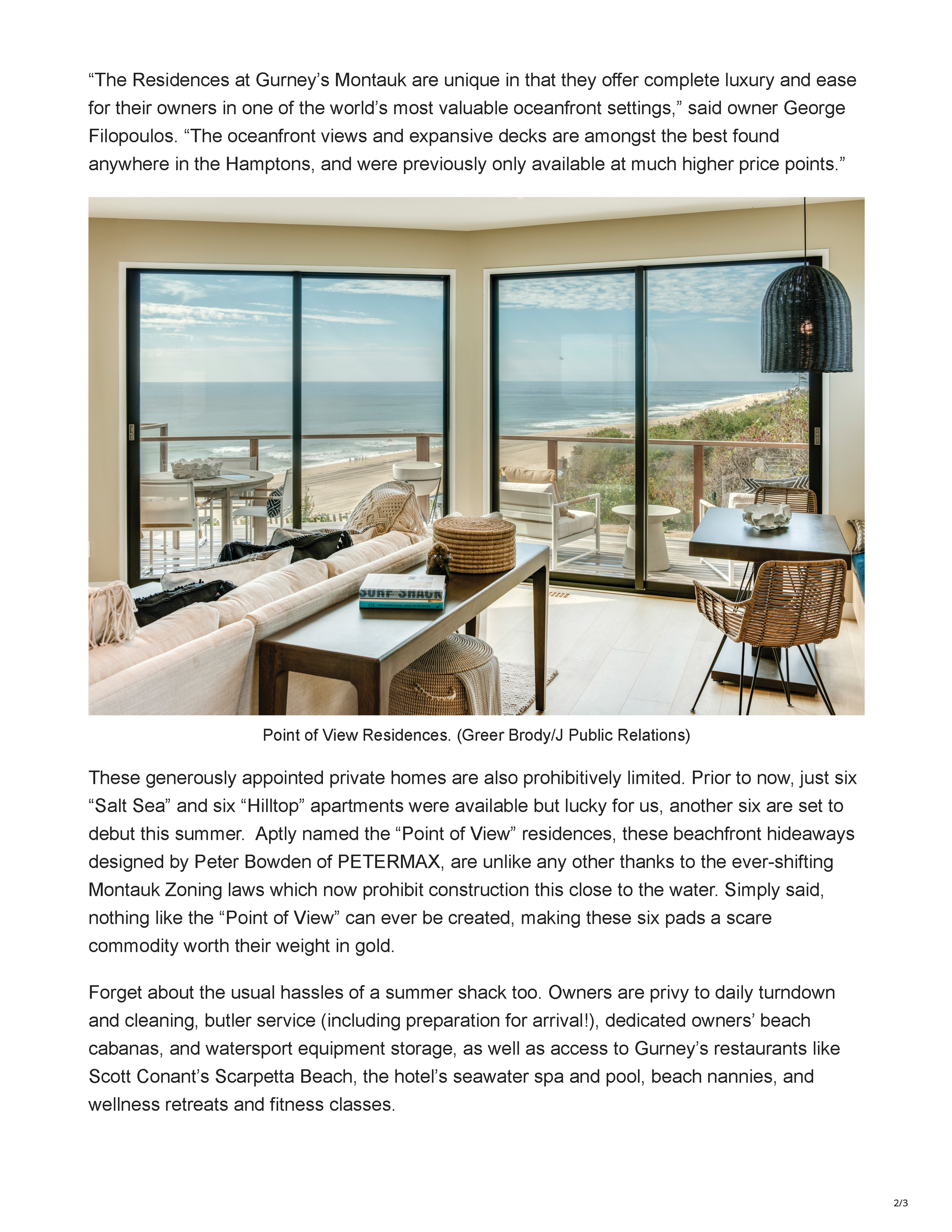 InsideHook article “Gurney’s Montauk is the New Hot Spot for Beachgoers,” page 2.