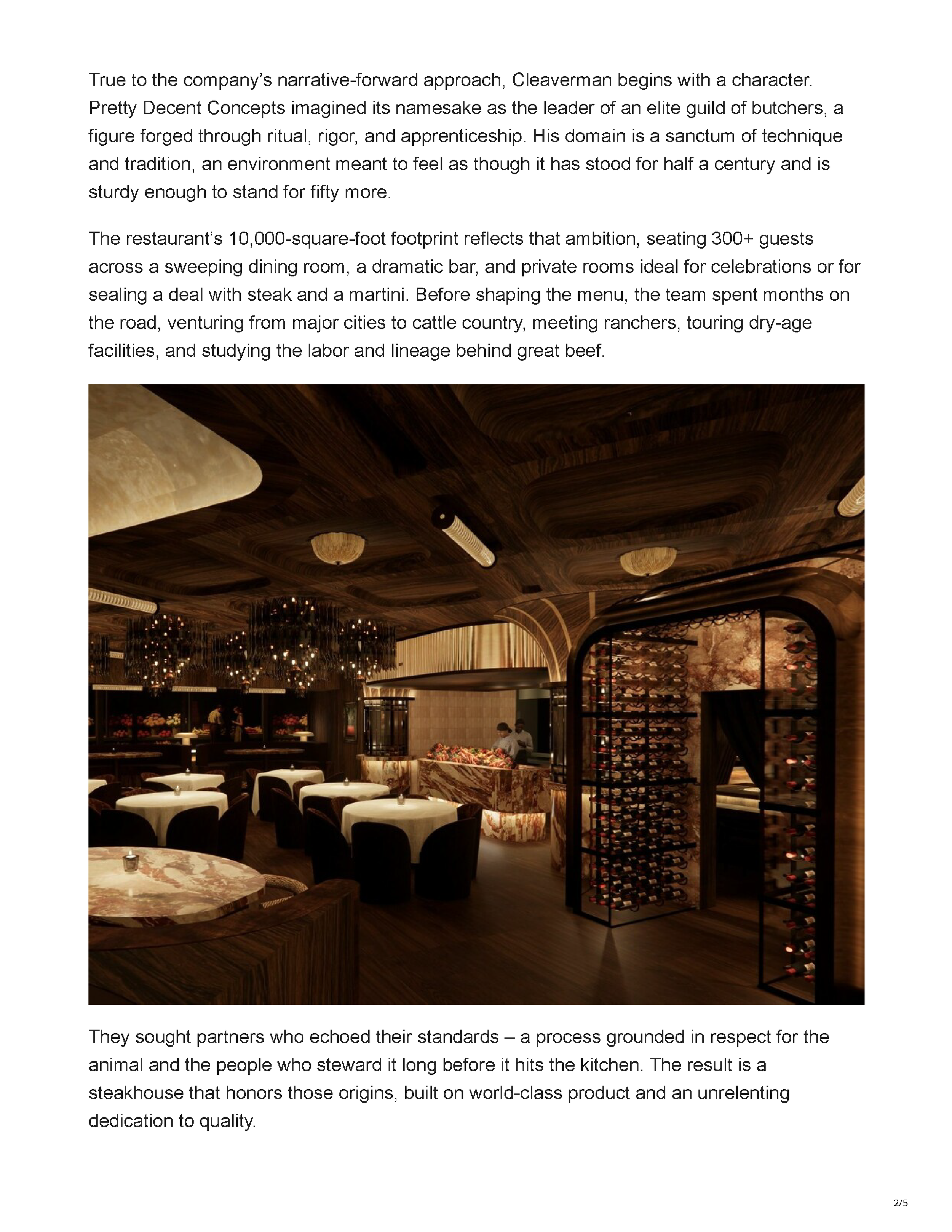 Page 2 of the Arizona Foothills Magazine article announcing the opening of Cleaverman and Filthy Martini Bar in Phoenix.