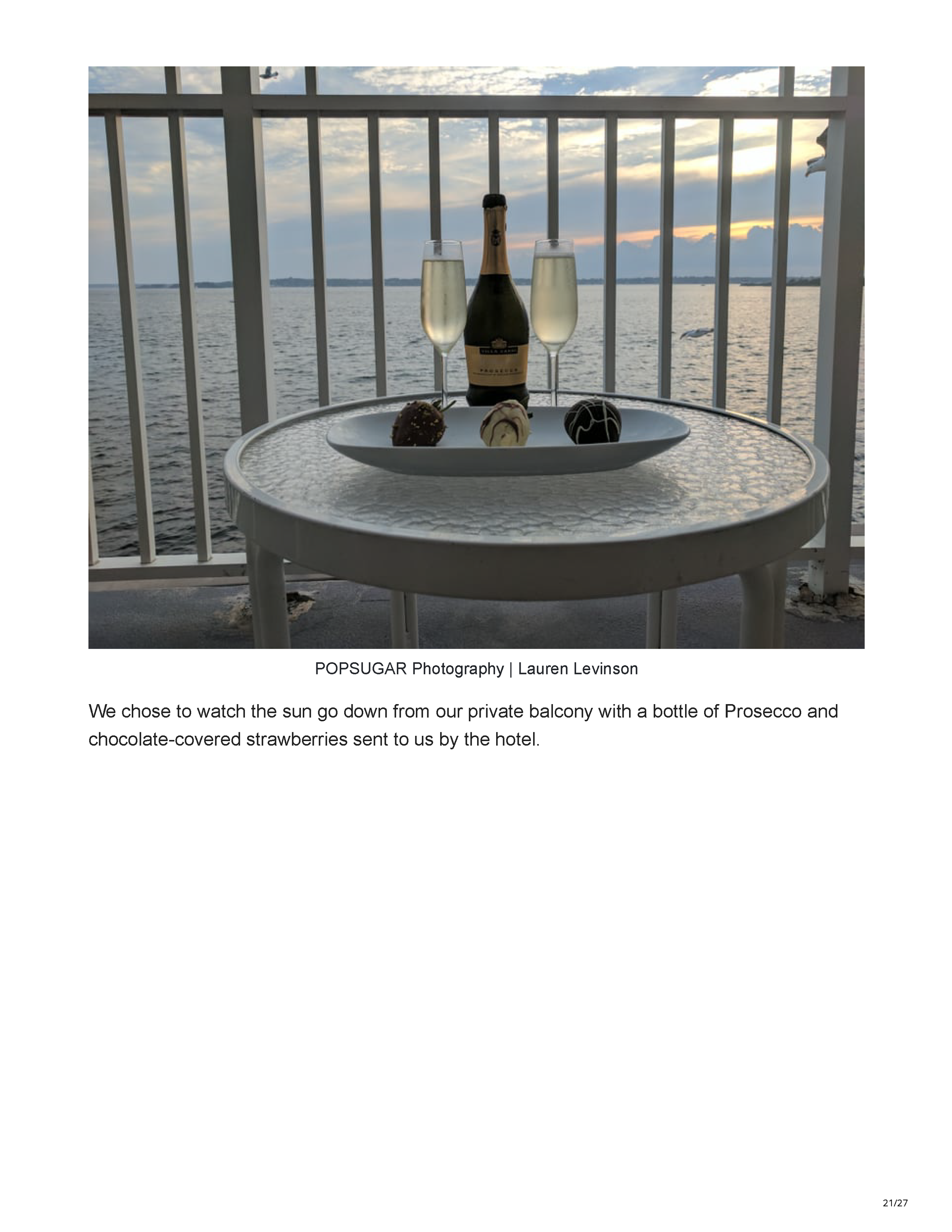 POPSUGAR’s Newport travel feature crediting Peter Max Bowden of PETERMAX Co. with the sophisticated nautical interiors of Gurney’s Newport Resort, page 21