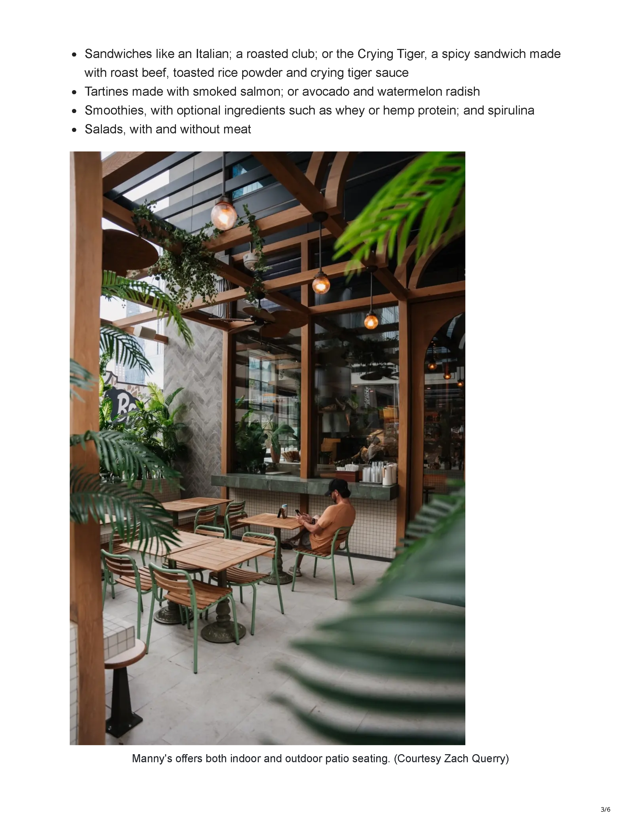 Community Impact article featuring PETERMAX-designed Manny’s and Powder Room in Downtown Austin, Texas, page 3.