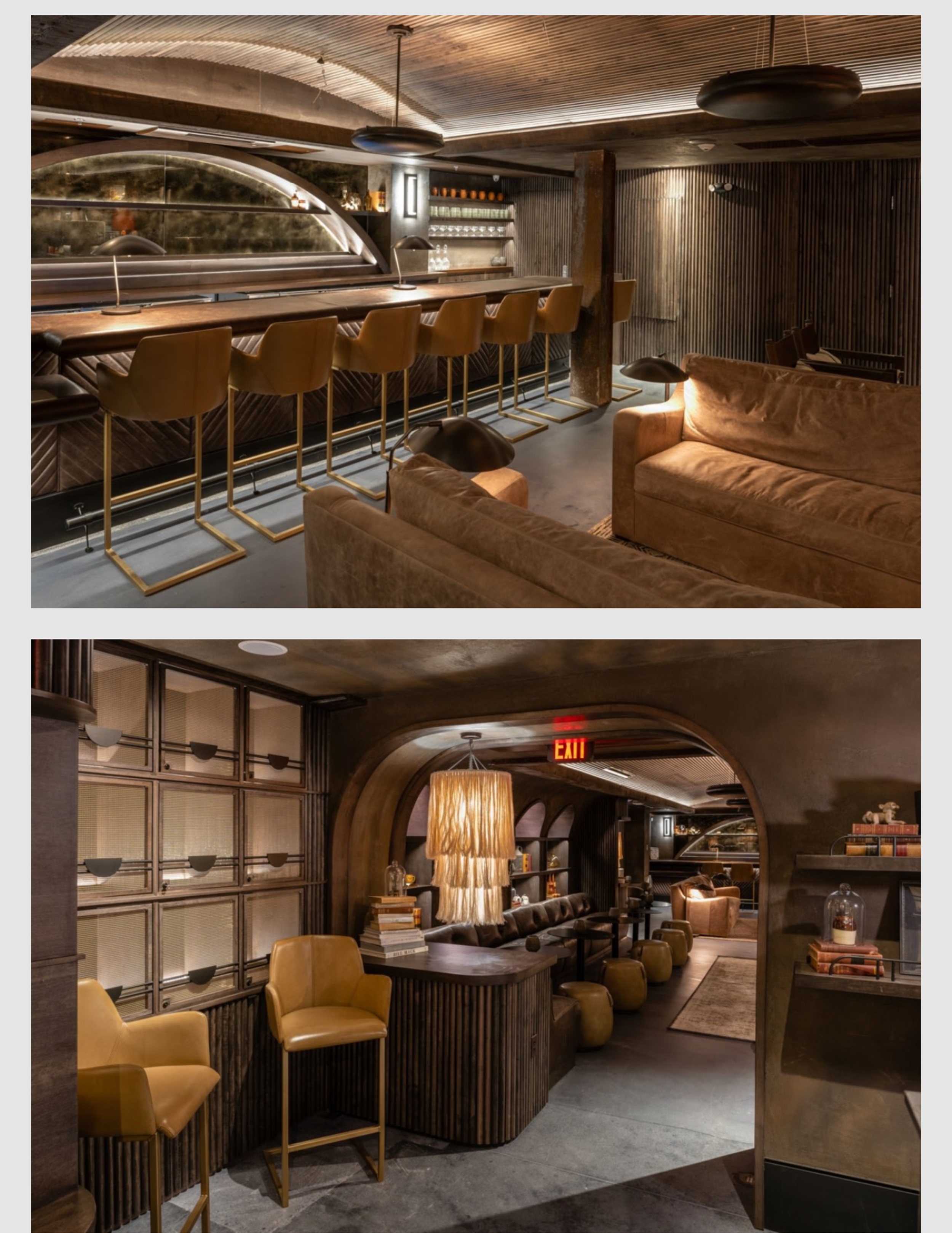 Hospitality Snapshots project page featuring dLeña, a modern Mexican restaurant in Washington, DC, with a photograph of its warm wood-paneled interior and circular bar, page 3.