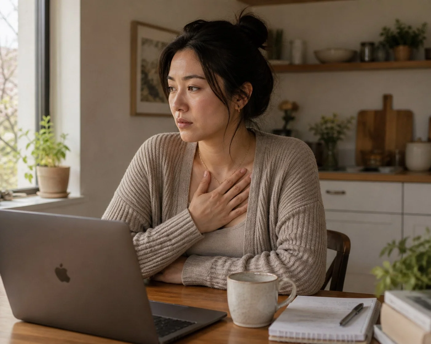 woman dealing with workplace anxiety needing therapy